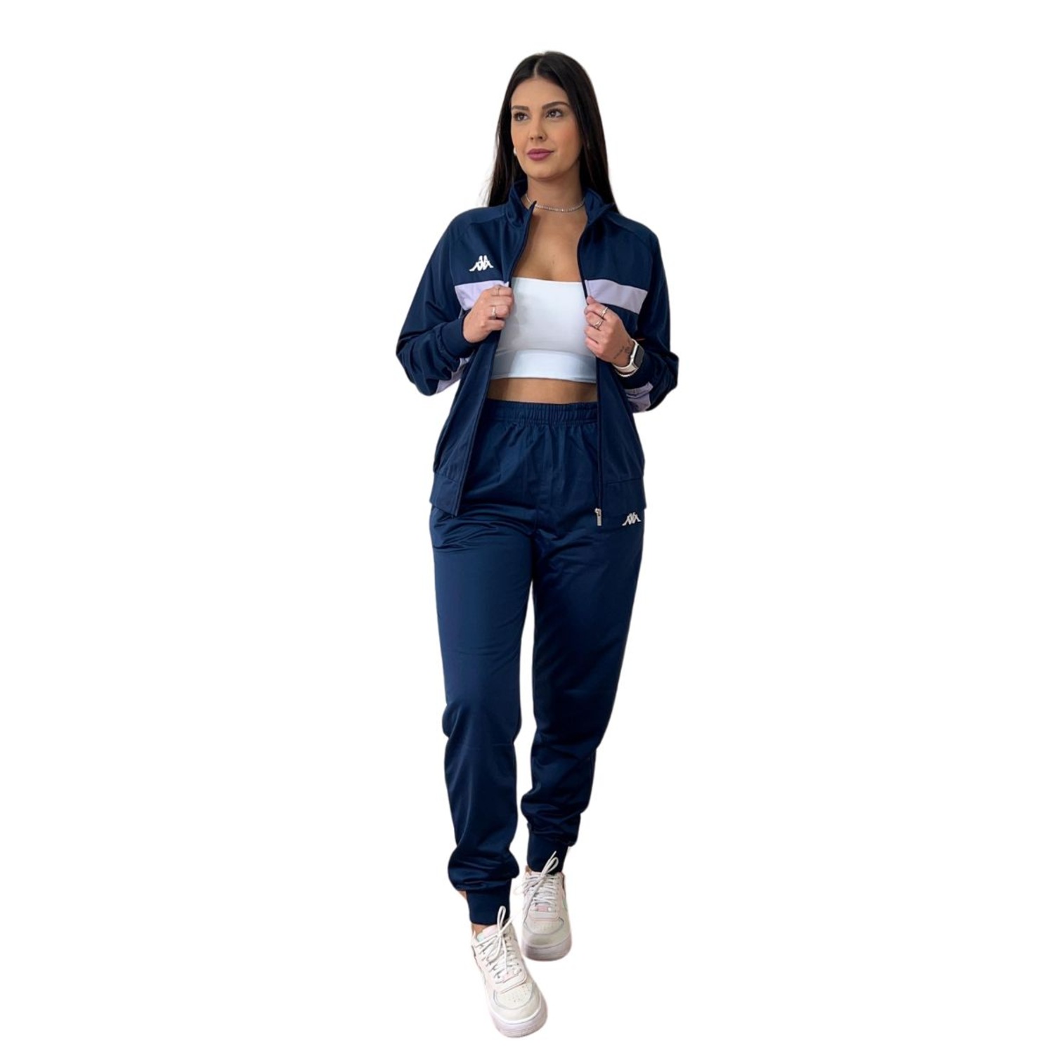 Agasalho Jaqueta Calça Esportivo Elanca Kappa Feminino - Foto 1
