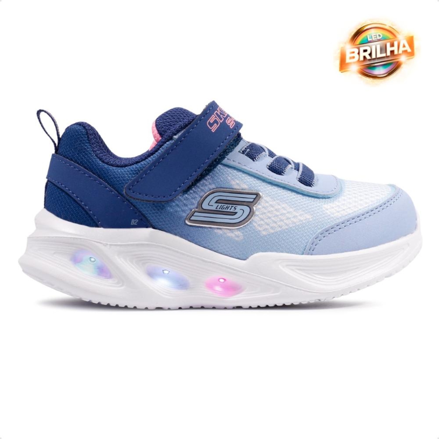 Tênis Infantil Skechers Sola Glow Ombre Deluxe - Foto 1