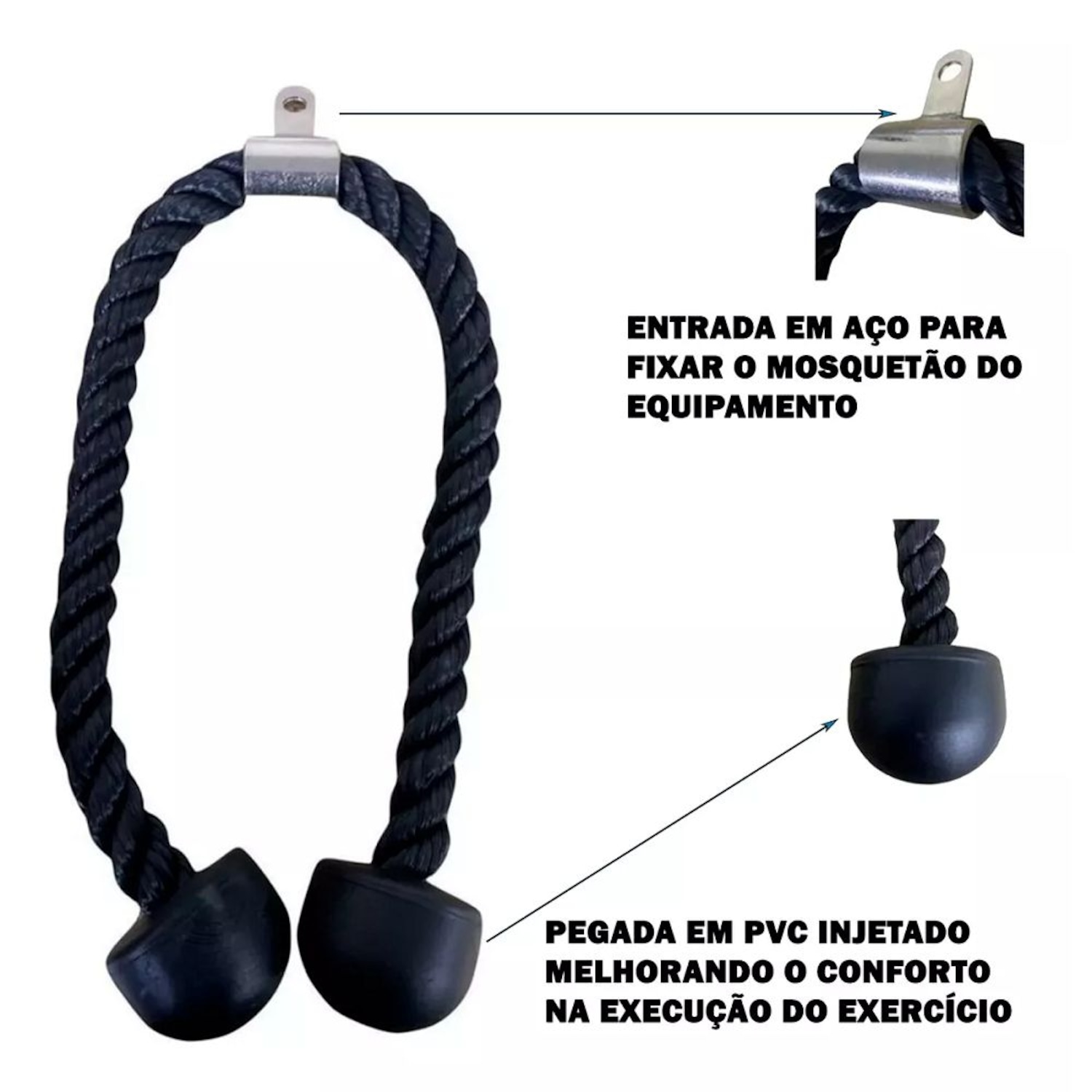 Puxador One Life Tríceps Corda Crossover Musculação - Foto 2