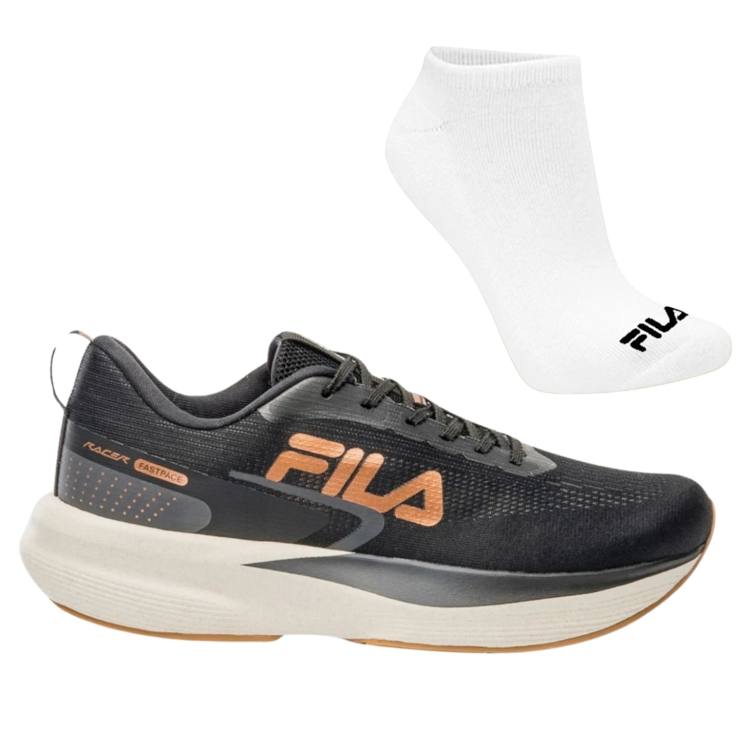 Tênis Feminino Fila Racer Fastpace + Par de Meia - Foto 1