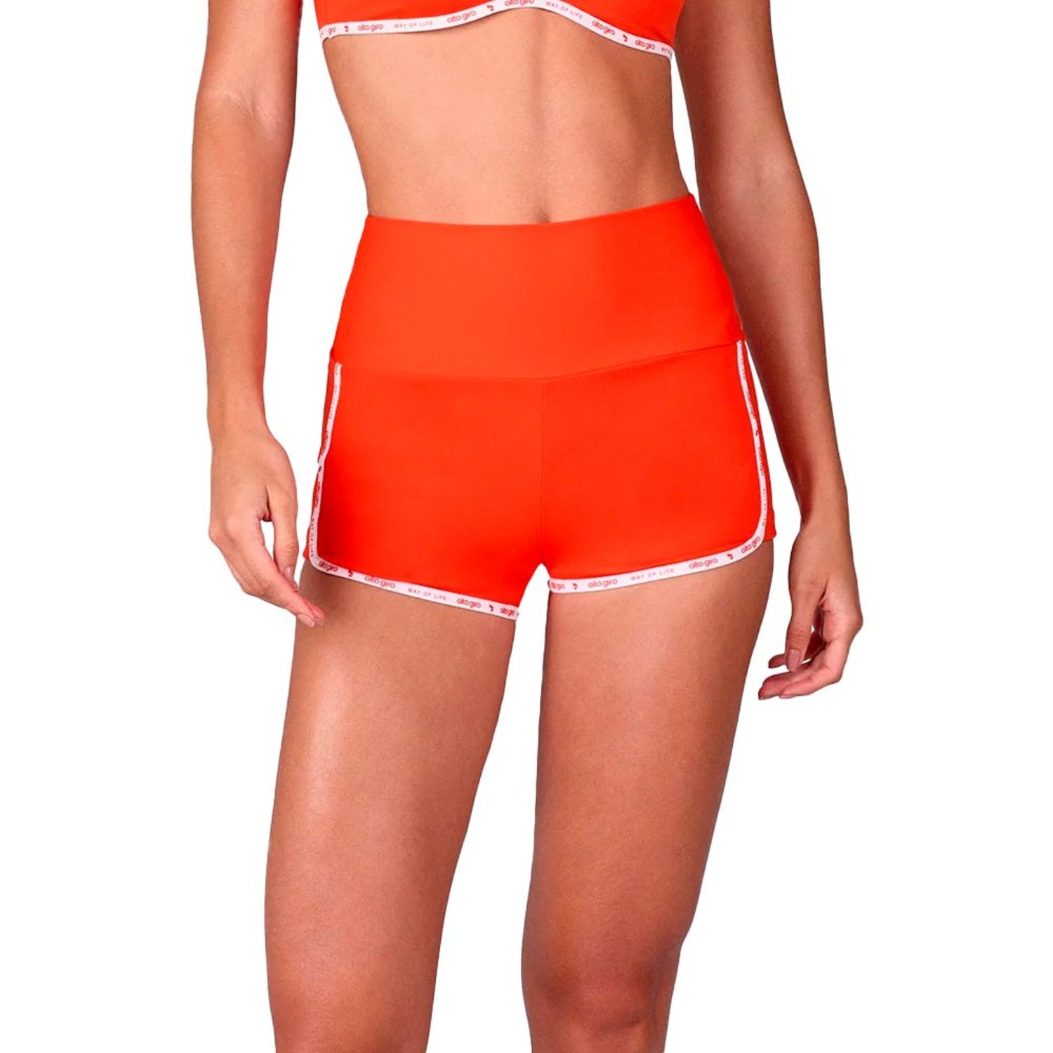 Shorts Alto Giro Mini Com Elástico Personalizado Feminino - Foto 1