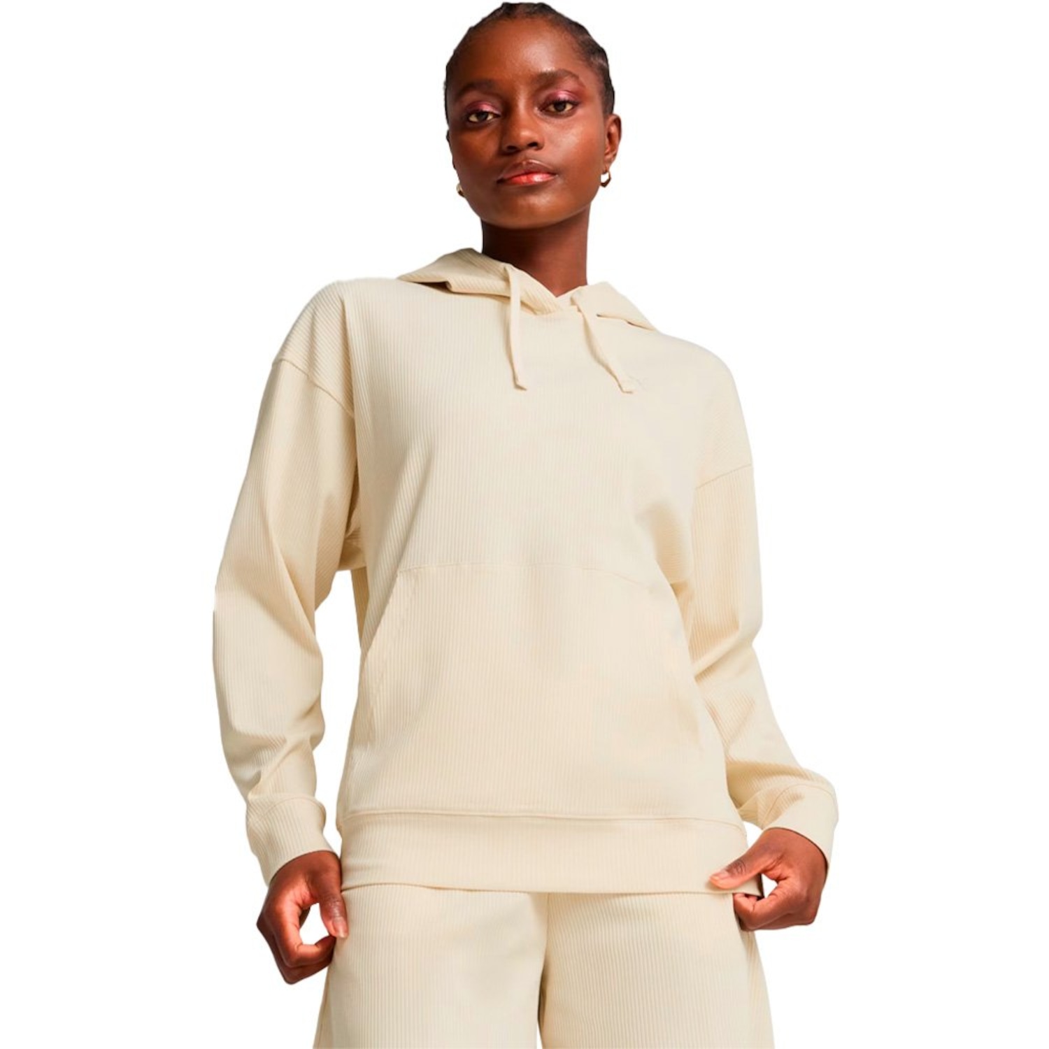 Blusão de Moletom Puma Ess Elevated Comfort Rib Feminino - Foto 1