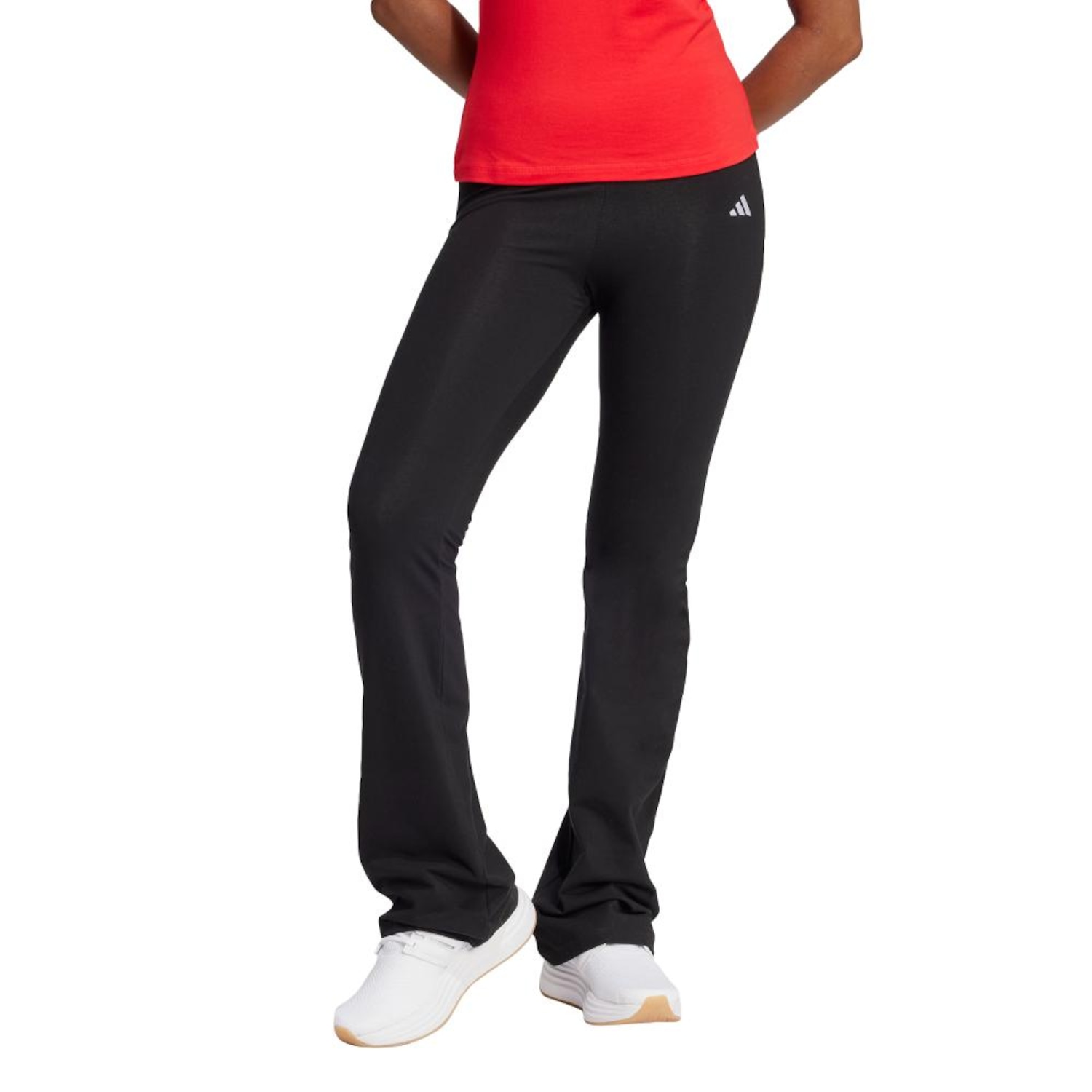 Calça Legging Feminina Adidas Flare Essentials com Logo Pequeno - Foto 1