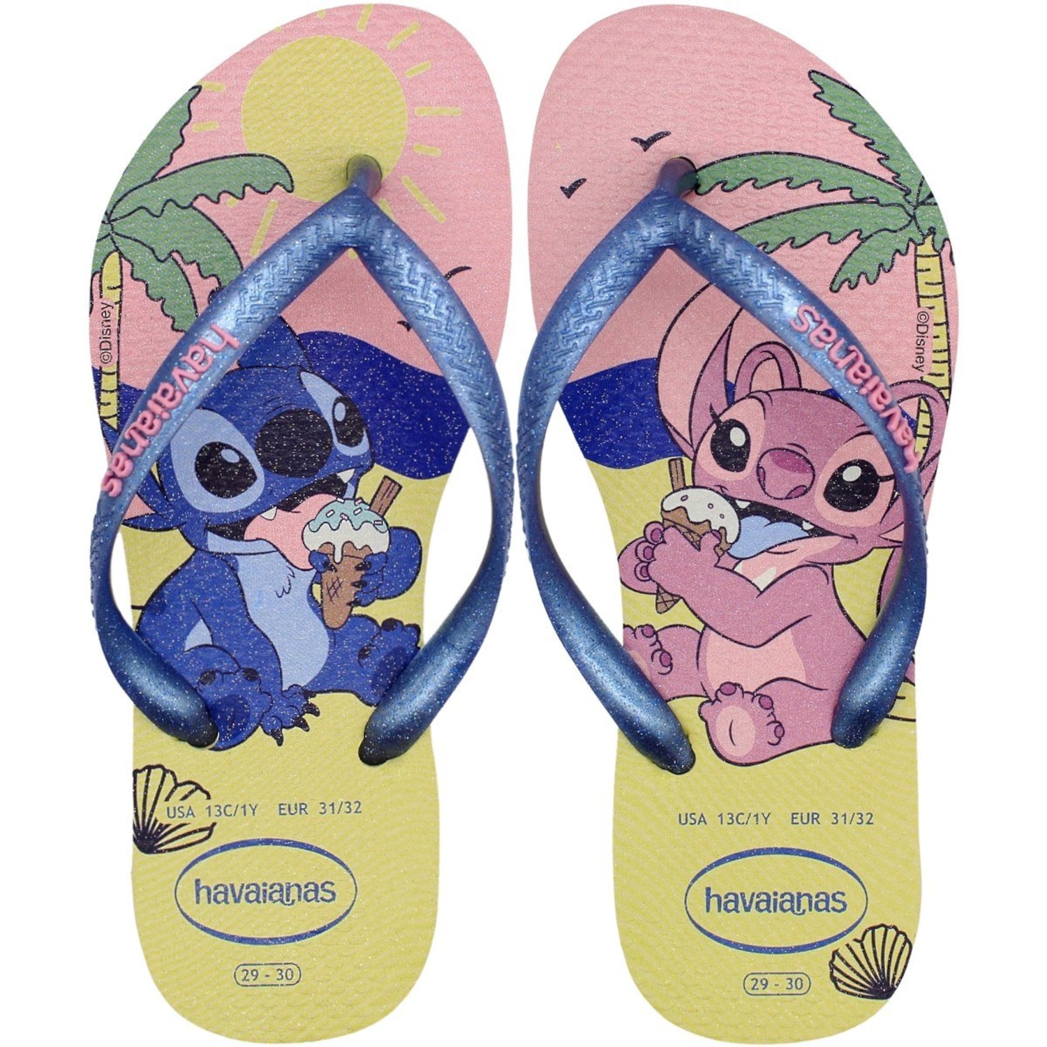 Chinelo Havaianas Slim Disney Stitch Dedo Infantil - Foto 1