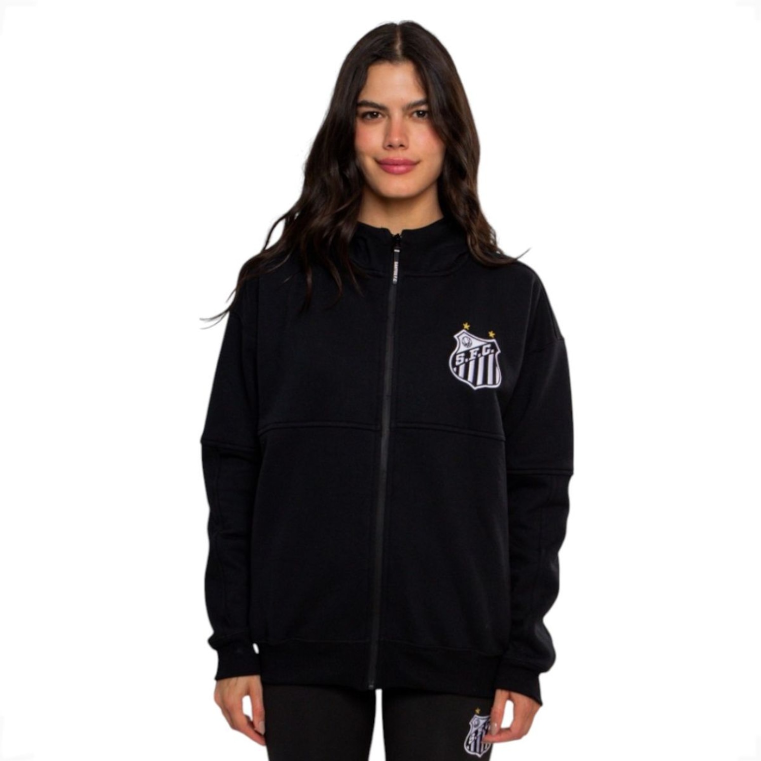 Agasalho de Moletom Surf Center com Zíper Santos Feminino - Foto 1