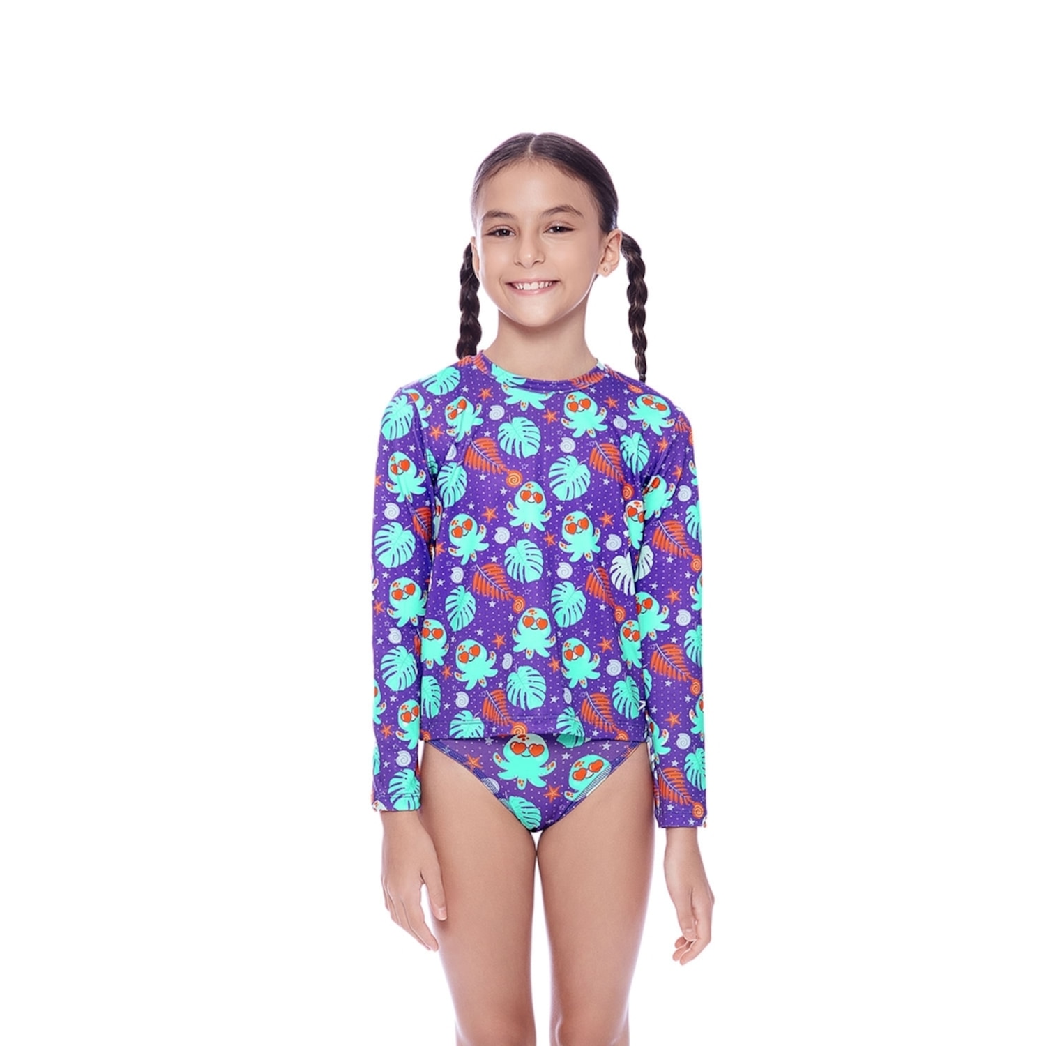 Camiseta Infantil Speedo Manga Longa Polvo Fofo - Foto 1