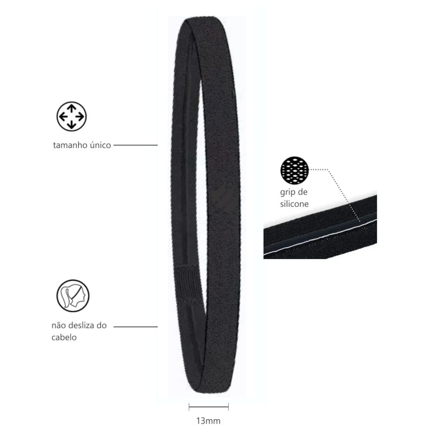 Faixa de Cabelo com Silicone Sportbr - 4 unidades - Foto 3