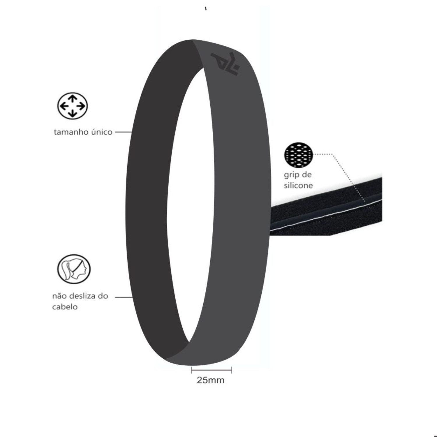 Faixa de Cabelo com Silicone Sportbr - 2 unidades - Foto 3
