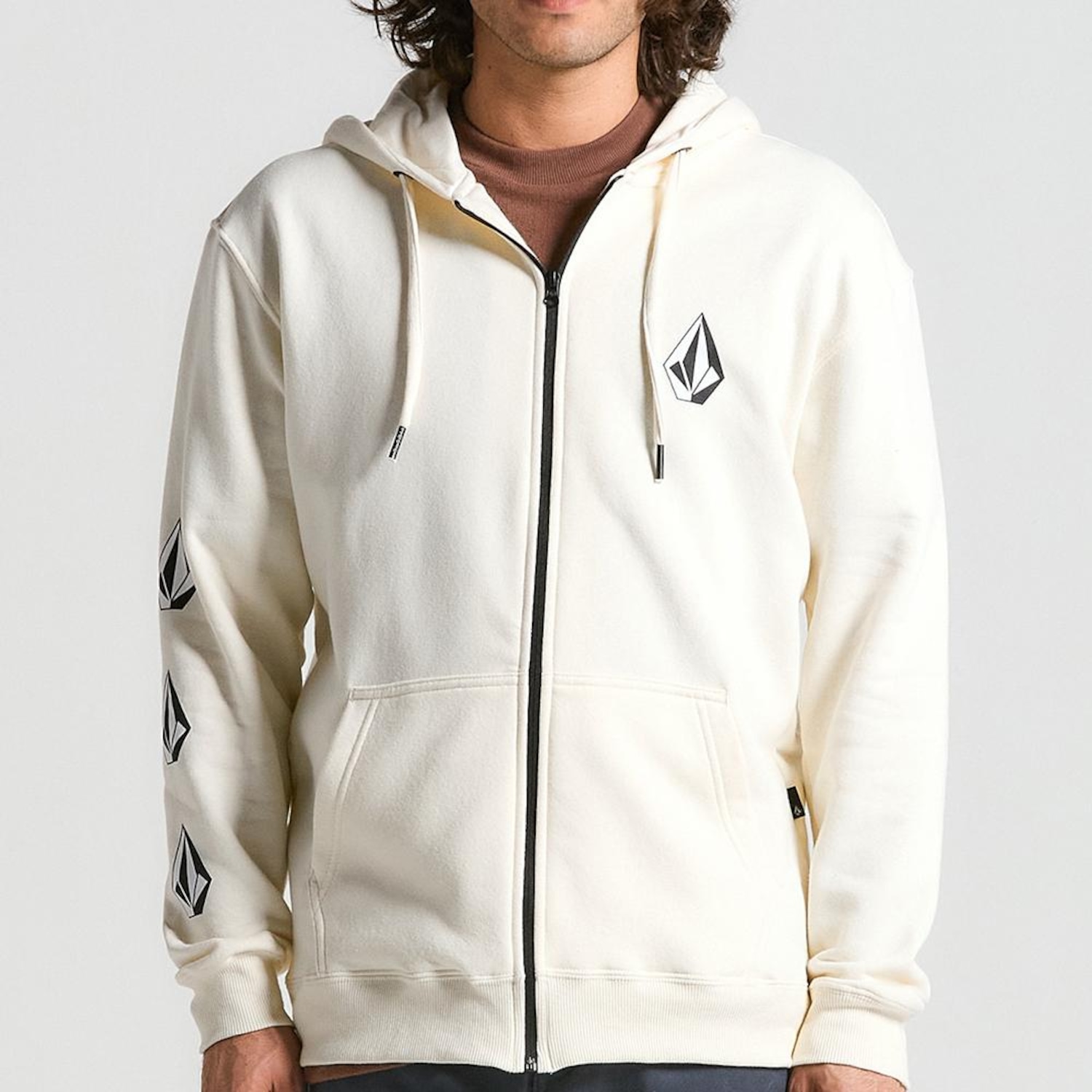 Blusão de Moletom Volcom Aberto Iconic Stone WT25 Masculina - Foto 1