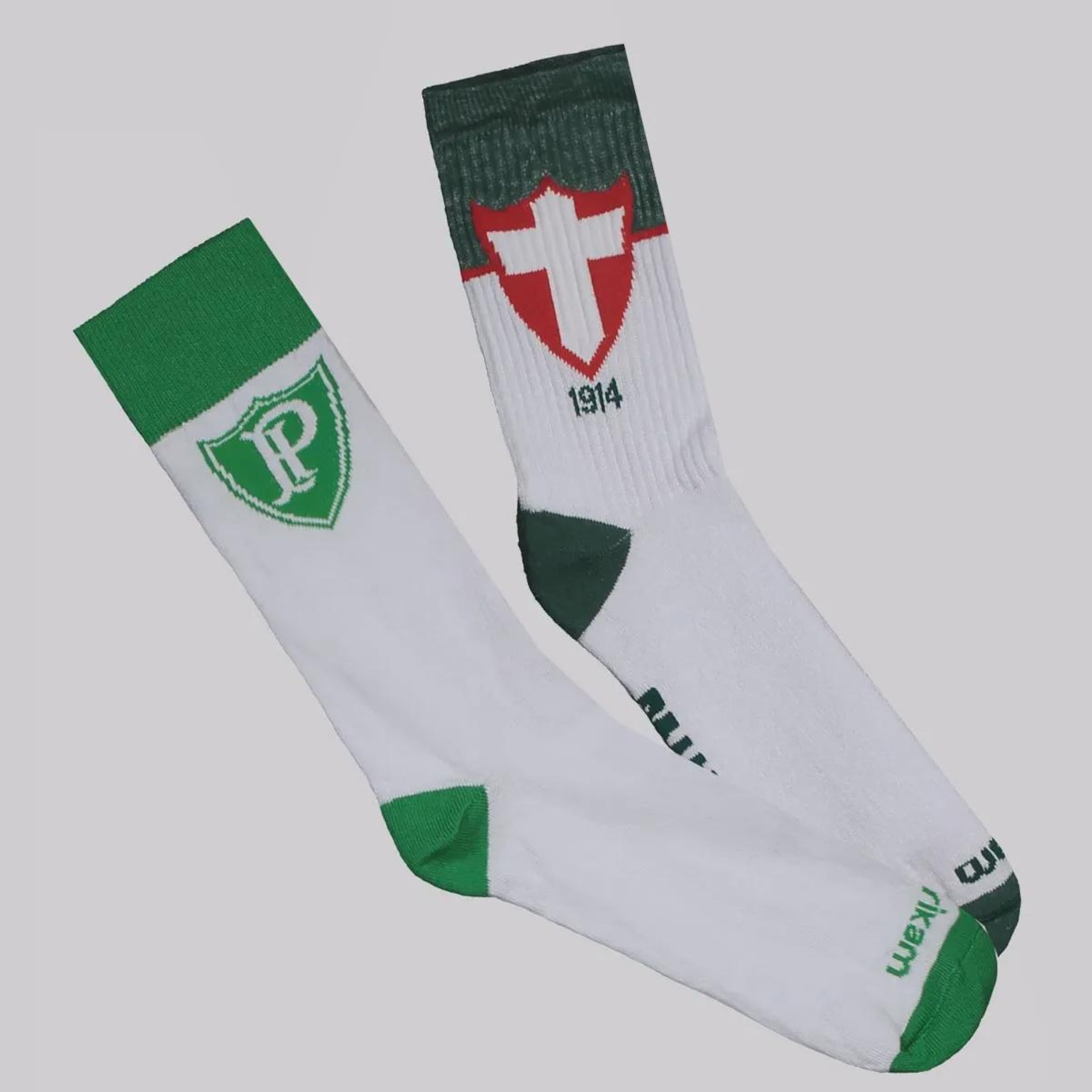 Meia Cano Alto Rikam Palmeiras - 2 Pares - Unissex - Foto 1