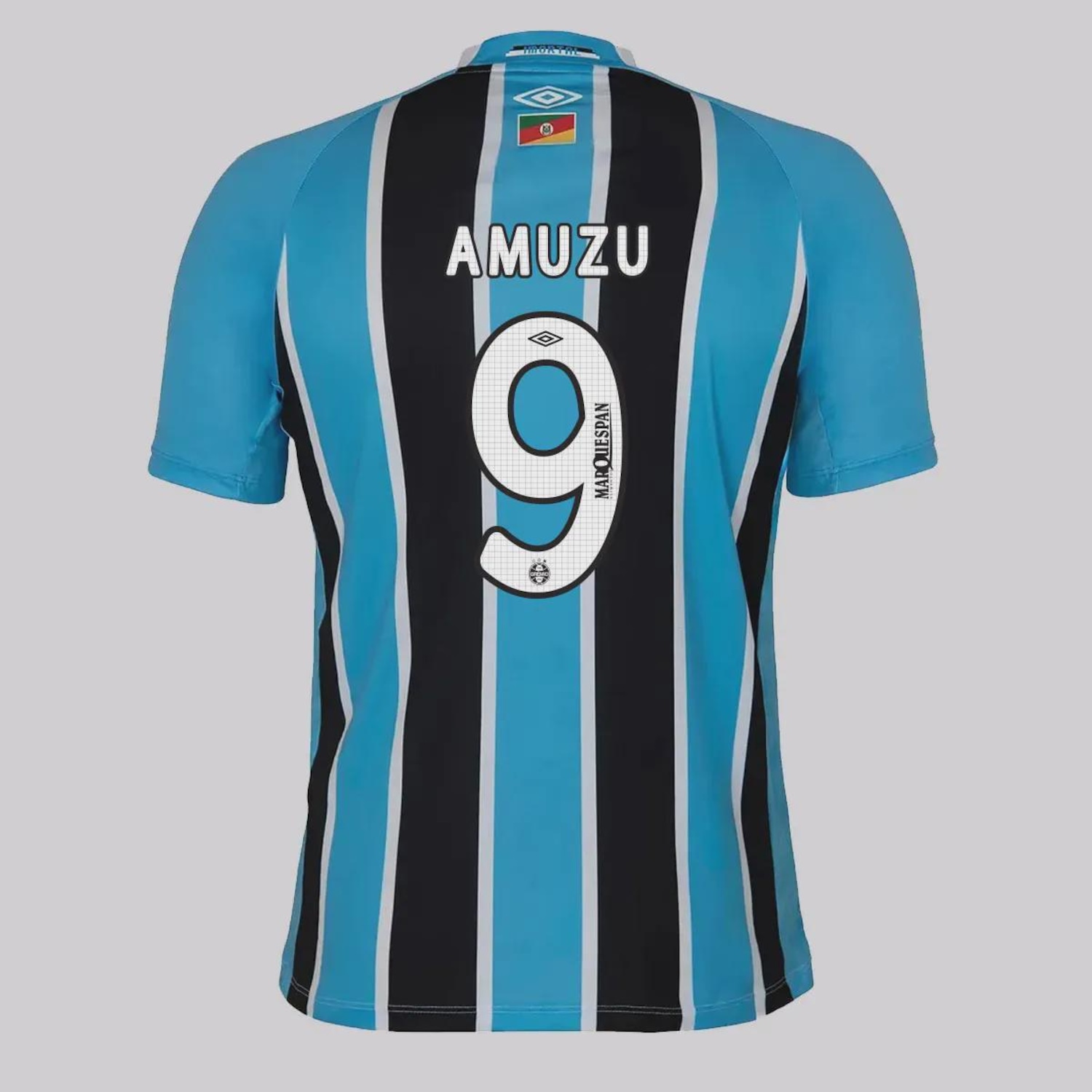 Camisa do Grêmio I 25/26 Umbro 9 Amuzu Masculina - Foto 1