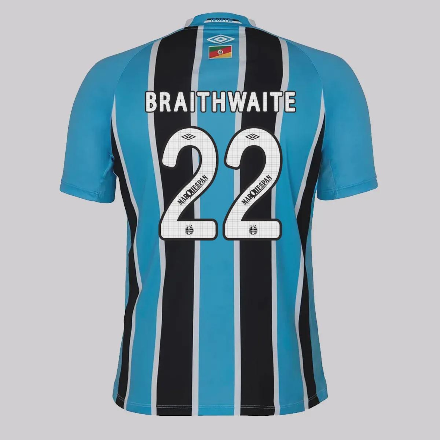 Camisa do Grêmio I 25/26 Umbro 22 Braithwaite Masculina - Foto 1
