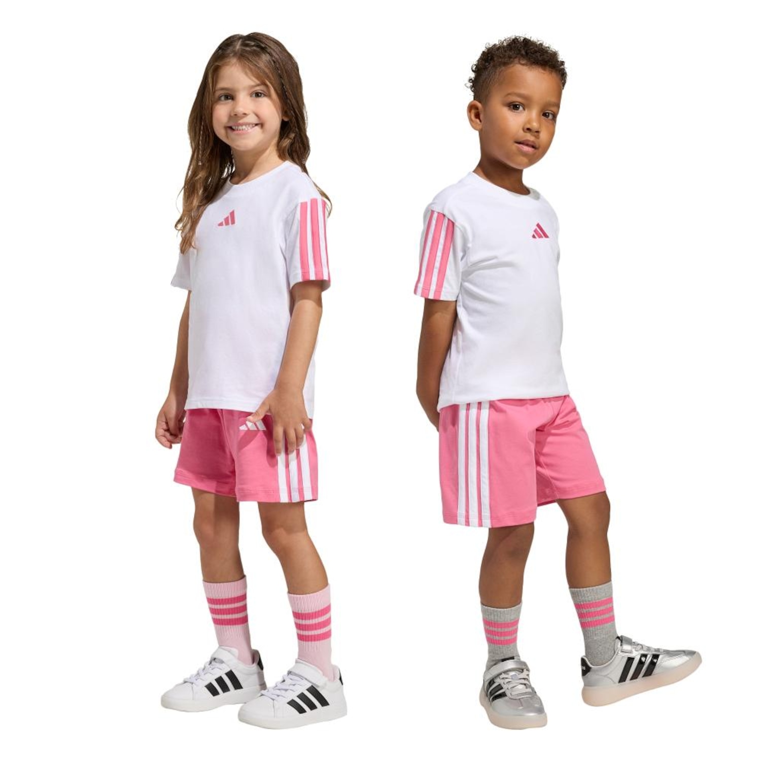 Conjunto Camiseta + Shorts Infantil adidas Essentials - Foto 1
