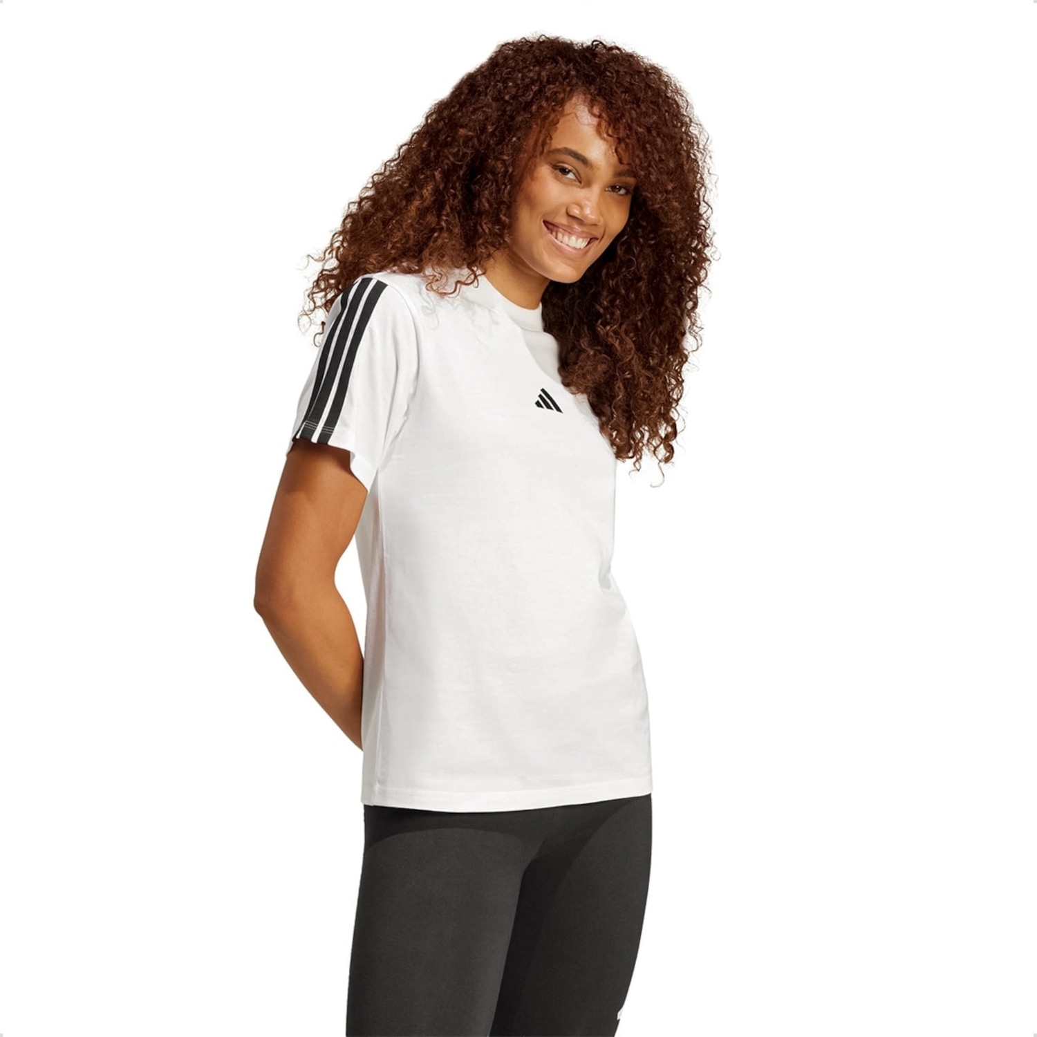 Camiseta Feminina Adidas Essentials 3 Stripes Treino - Foto 4