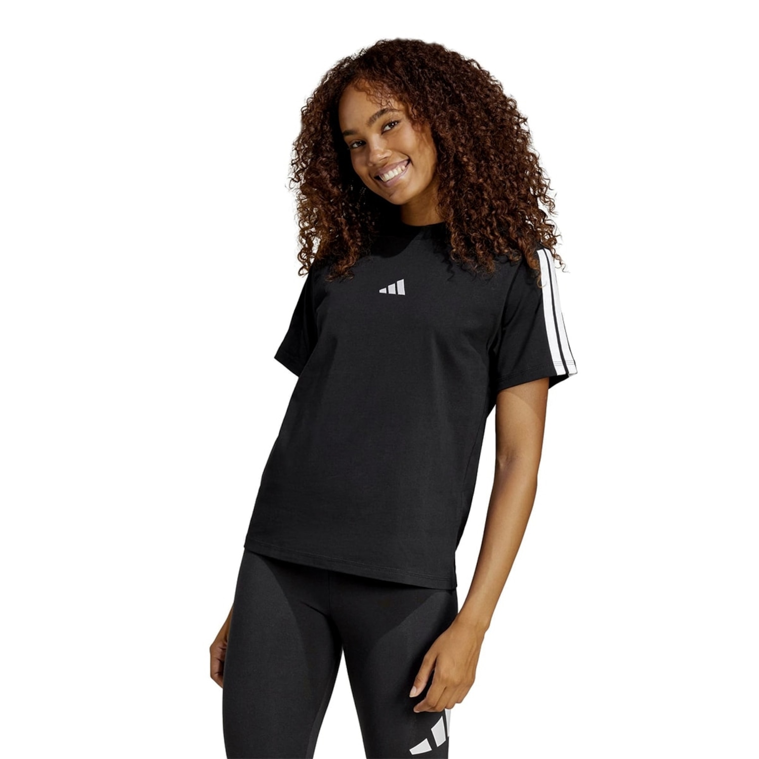 Camiseta Feminina Adidas Essentials 3 Stripes Treino - Foto 4