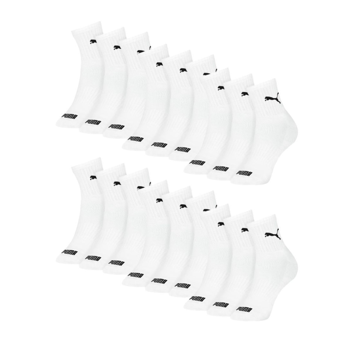 Kit Unissex Meia Cano Médio Puma Esportiva - 9 Pares - Foto 1
