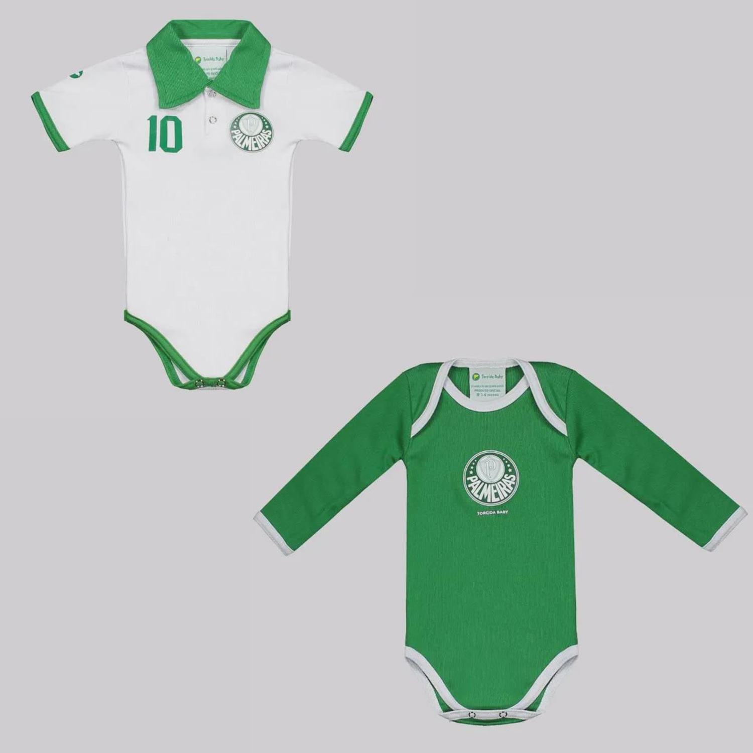 Bodys FutFanatics do Palmeiras Polo - 2 unidades - Infantil - Foto 1