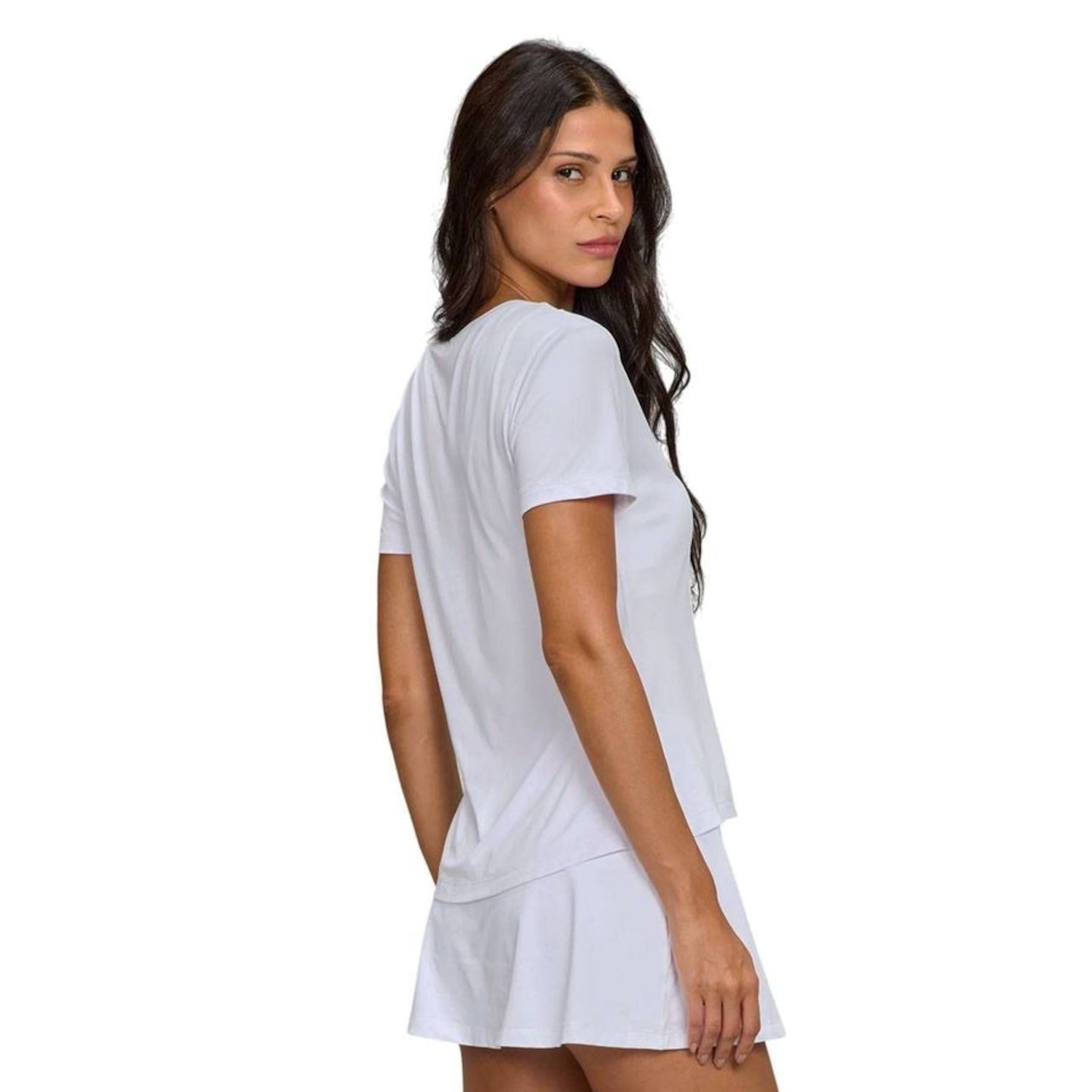 Camiseta Feminina Alto Giro Skin Fit Alongada - Foto 2