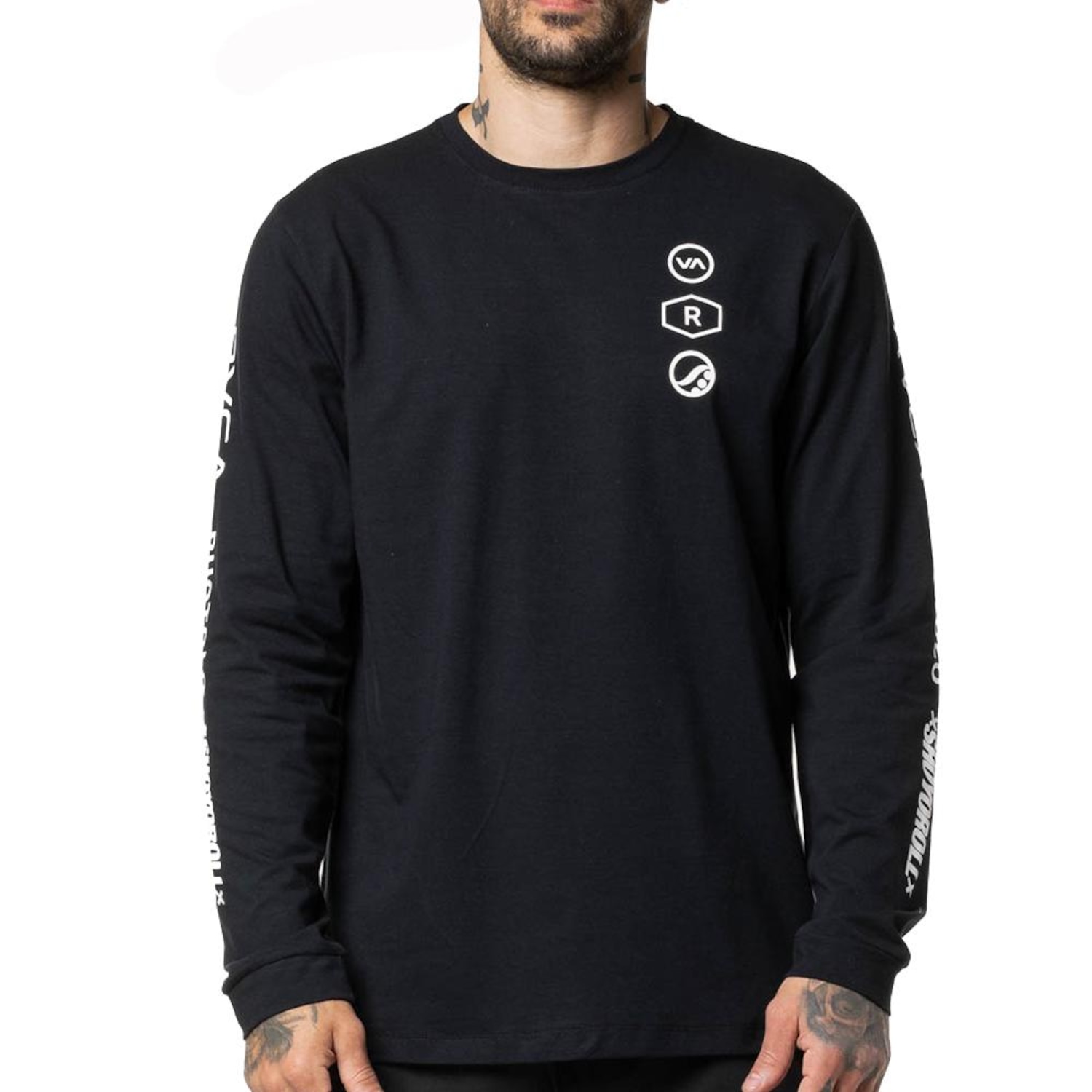 Camiseta Masculina RVCA Manga Longa Ruotolo Stack WT24 - Foto 1