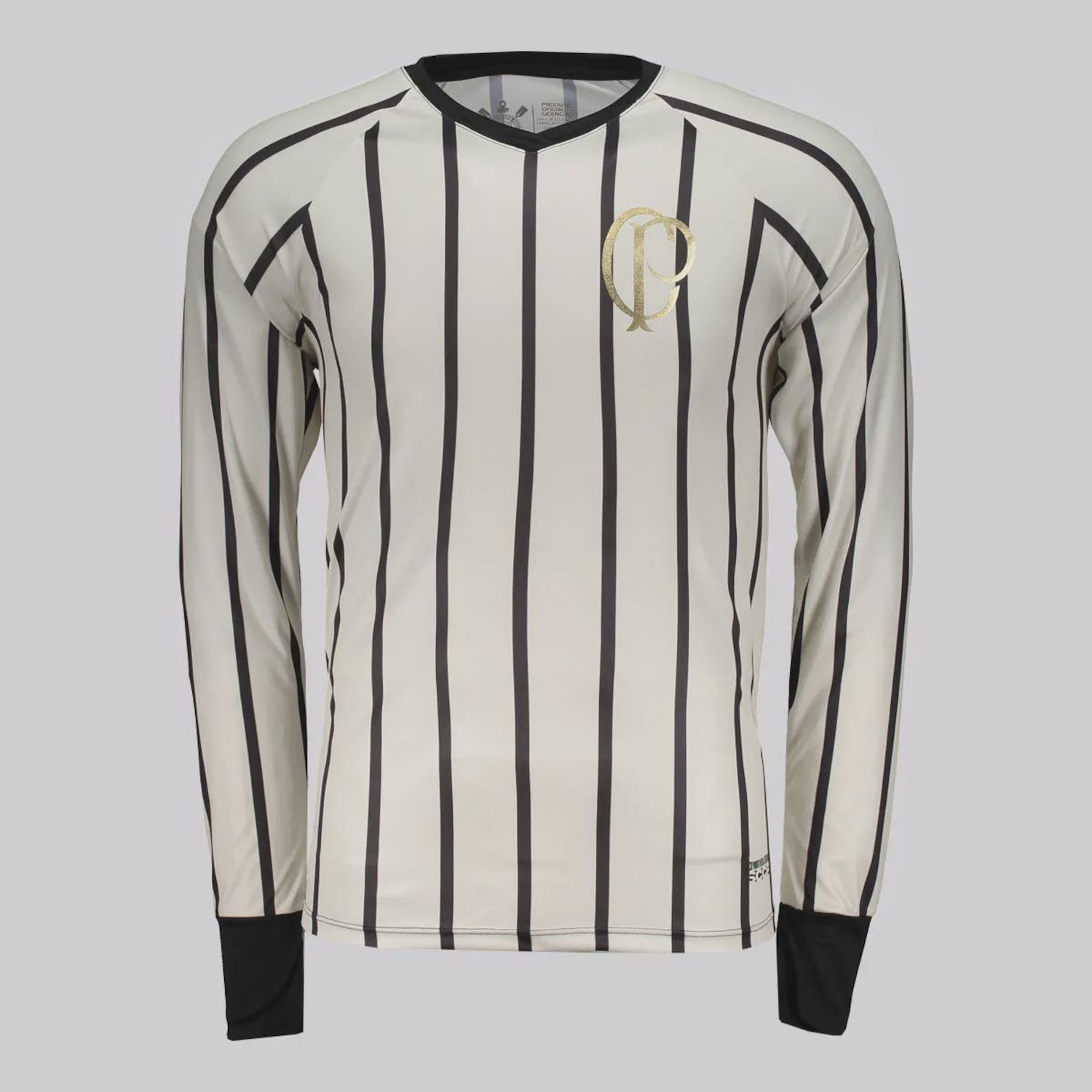 Camisa do Corinthians Listrada Manga Longa FutFanatics Masculina - Foto 1