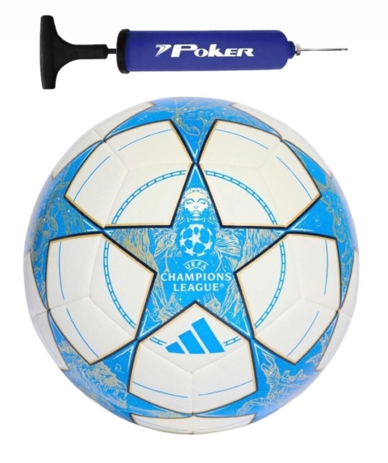 Kit Bola de Futebol de Campo Adidas UCL Champion League Training + Bomba de Ar - Foto 1