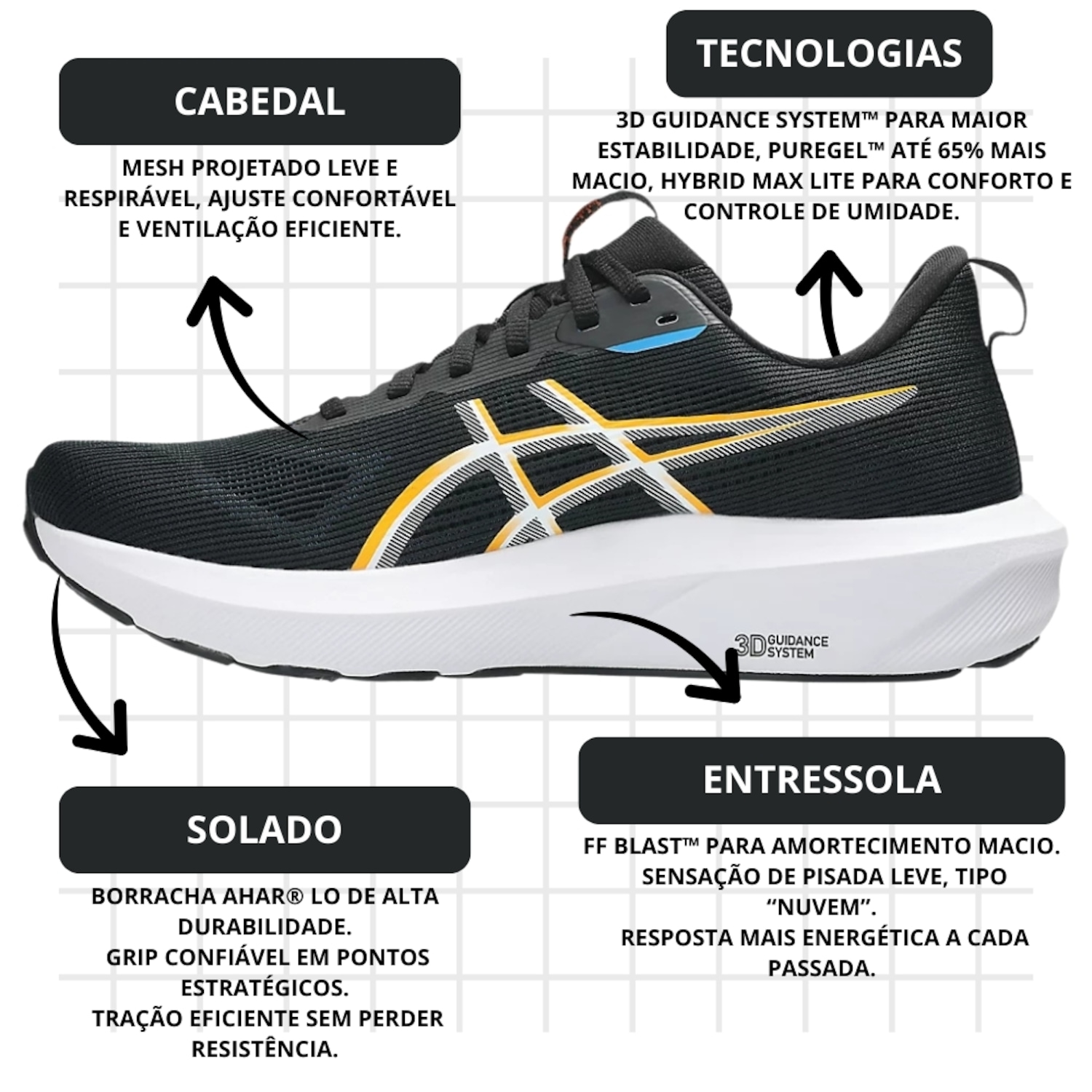 Kit Masculino Tênis ASICS GT-1000 14 E Meia - Foto 4
