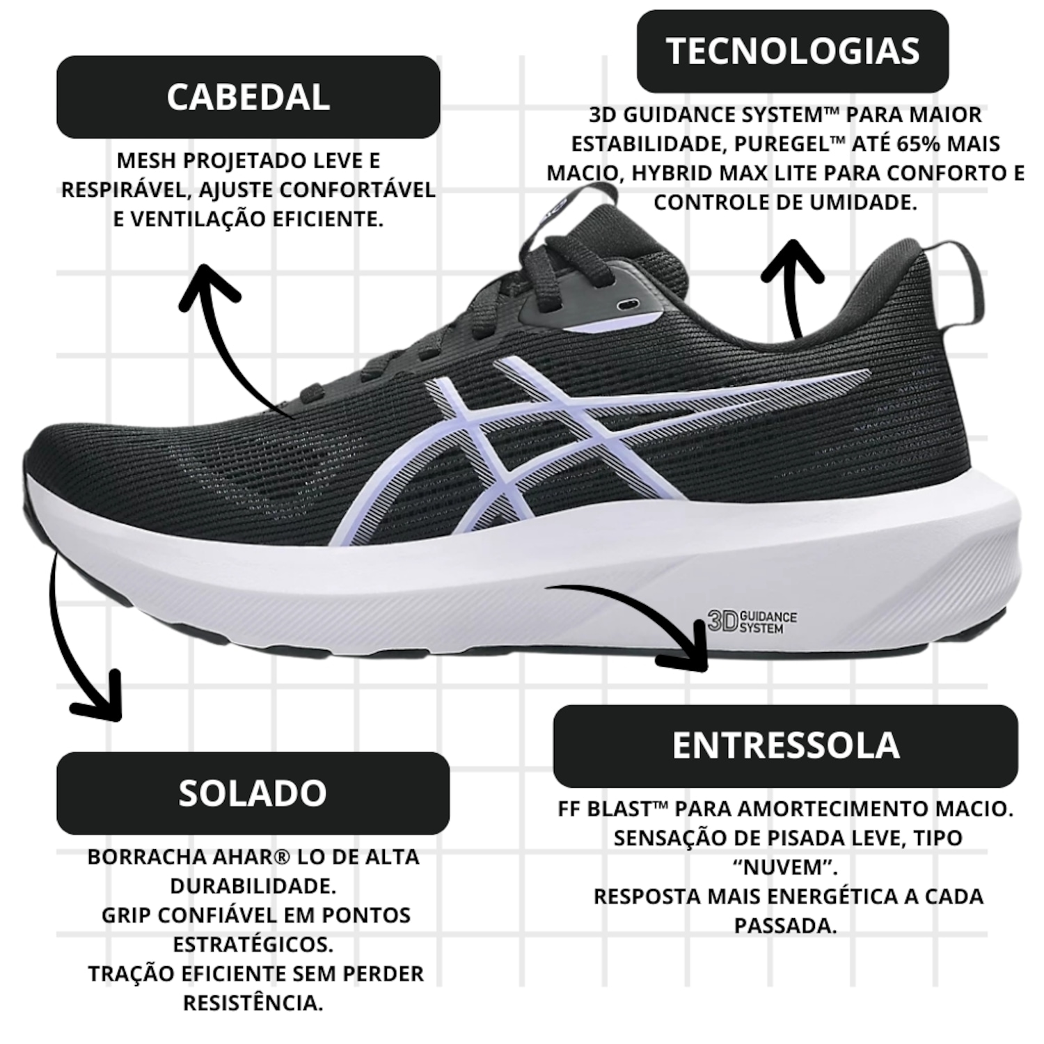 Tênis ASICS GT-1000 14 - Feminino - Foto 3