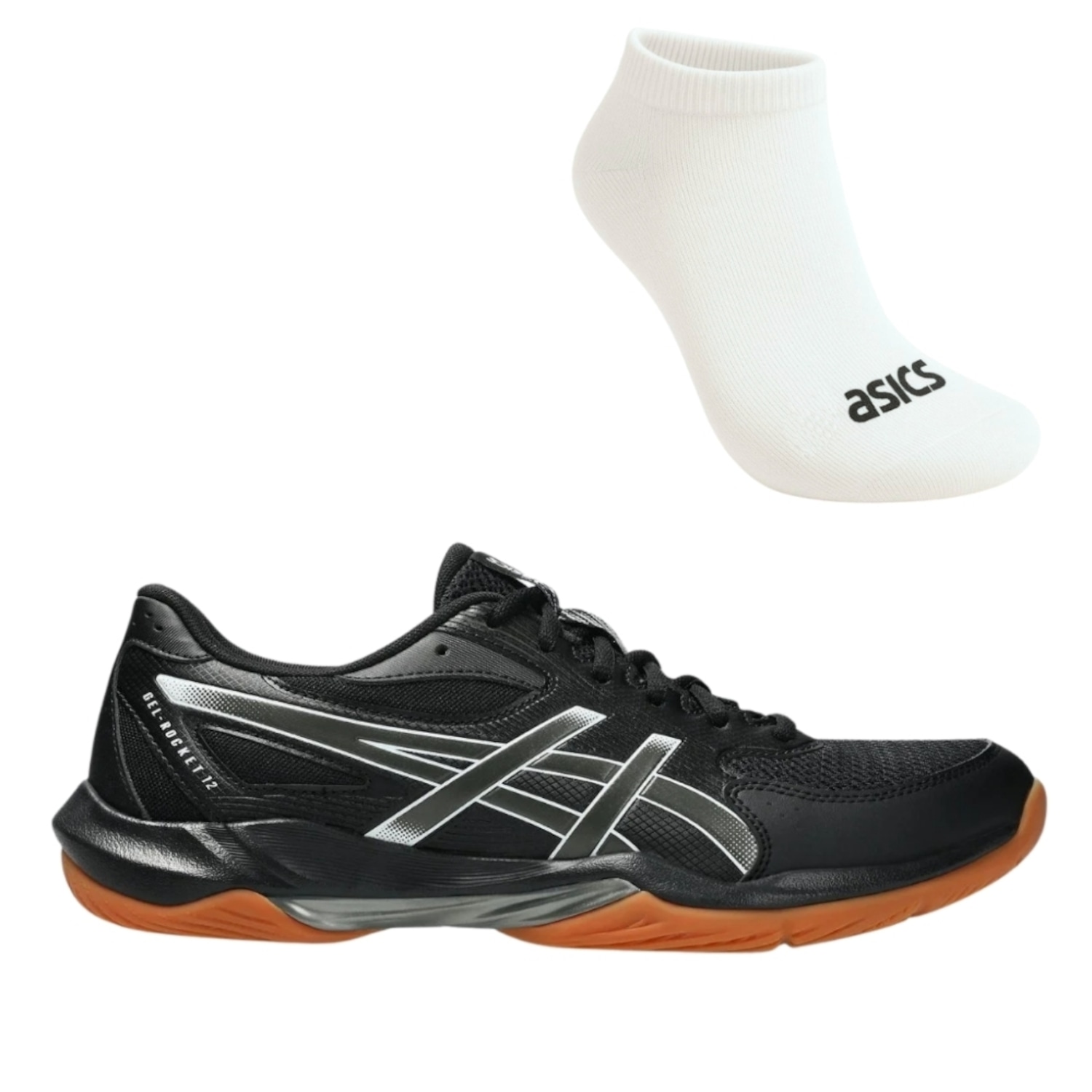 Kit Tênis ASICS GEL-Rocket 12 E Meia - Masculino - Foto 1