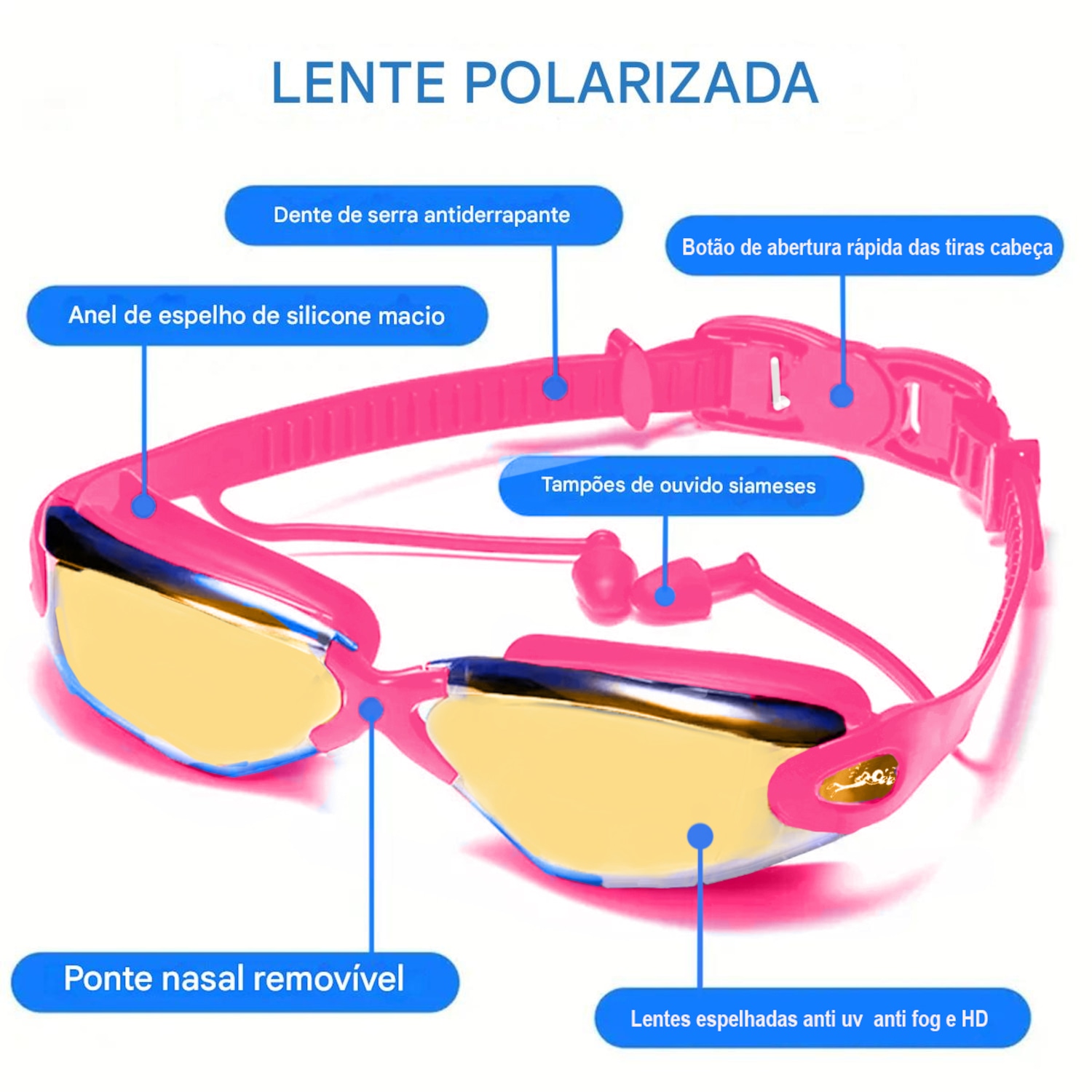 Oculos De Natação Gold Sports Legend VI Polarizado - High Definition - Foto 2