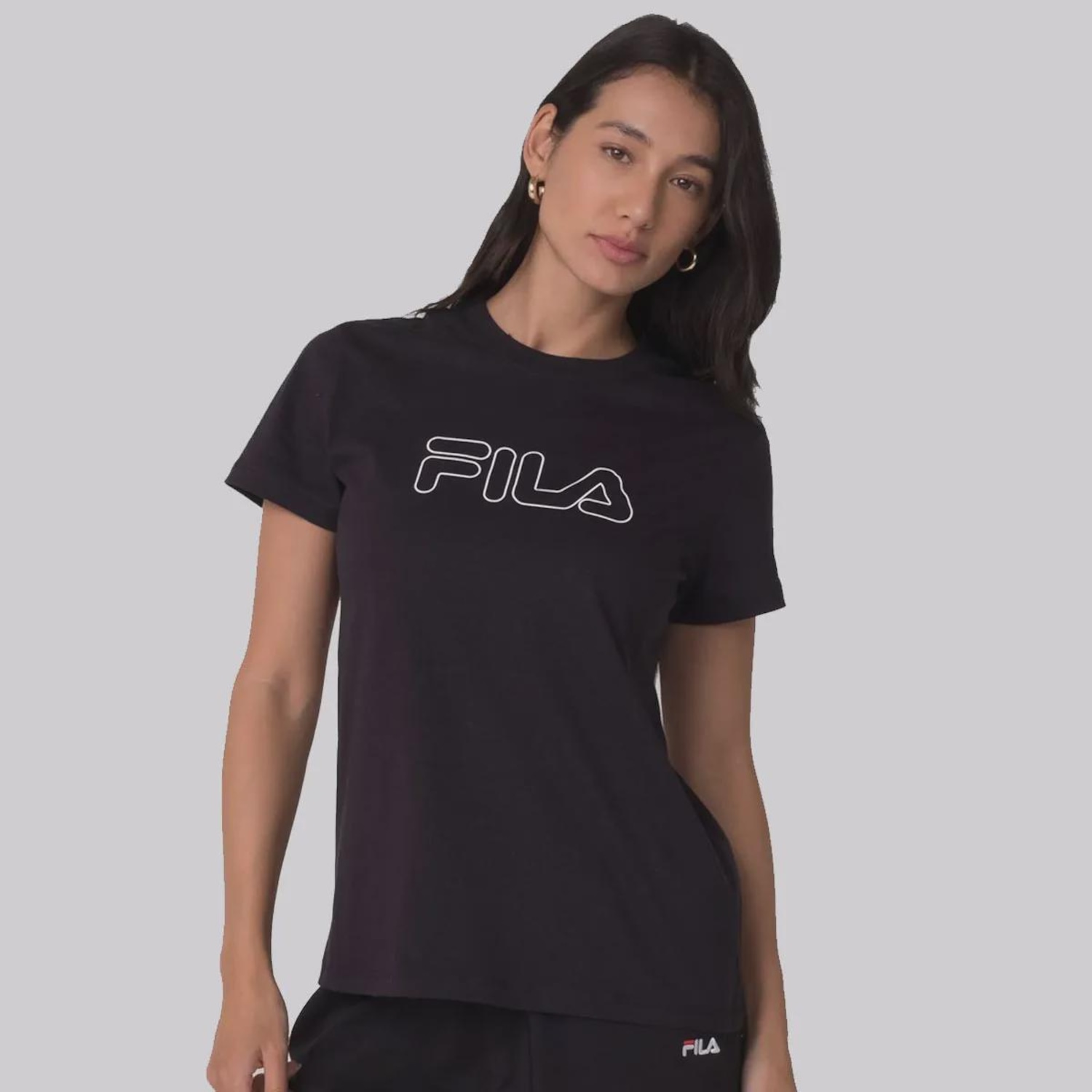 Camiseta Fila Regular Basic Outline Feminina - Foto 1
