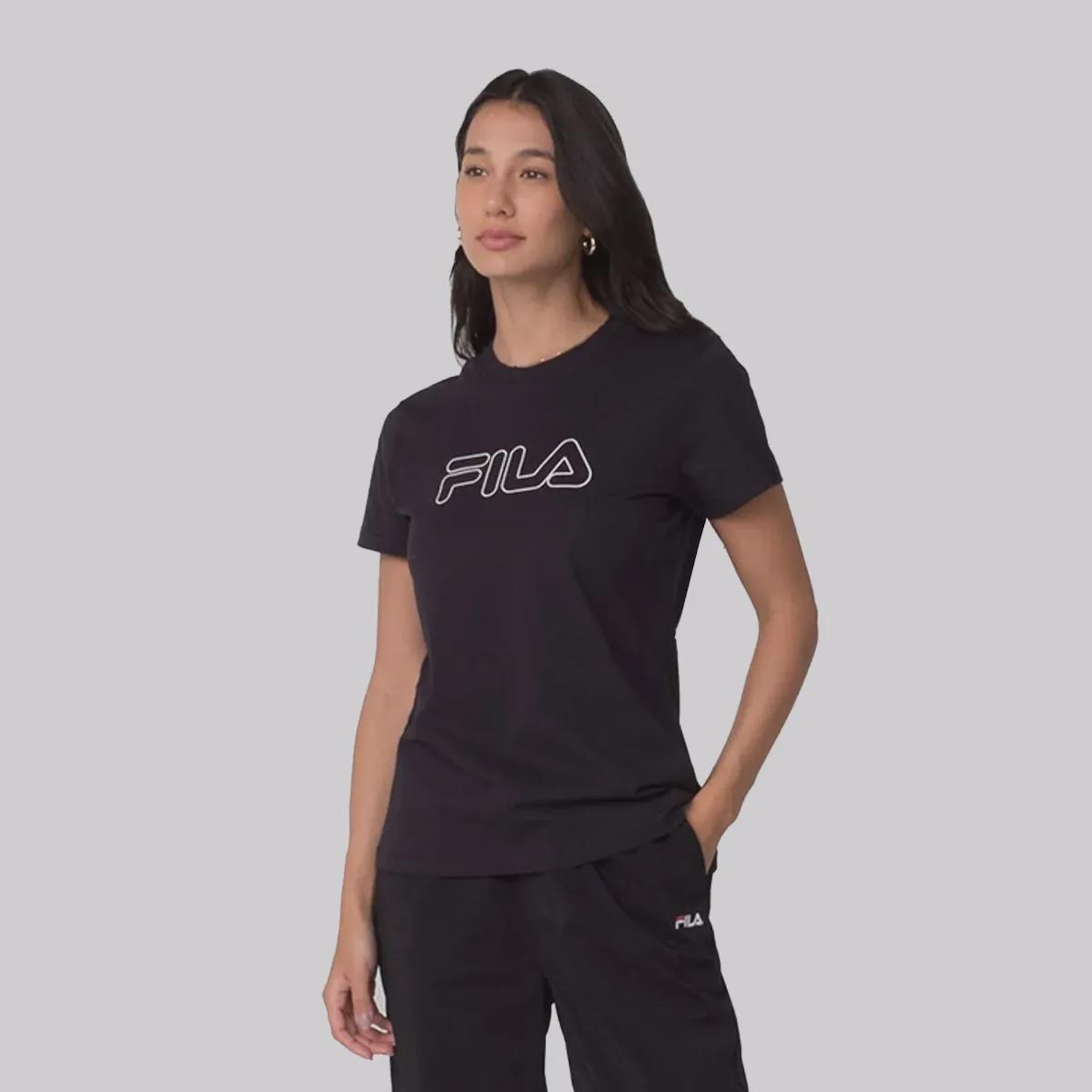 Camiseta Fila Regular Basic Outline Feminina - Foto 2