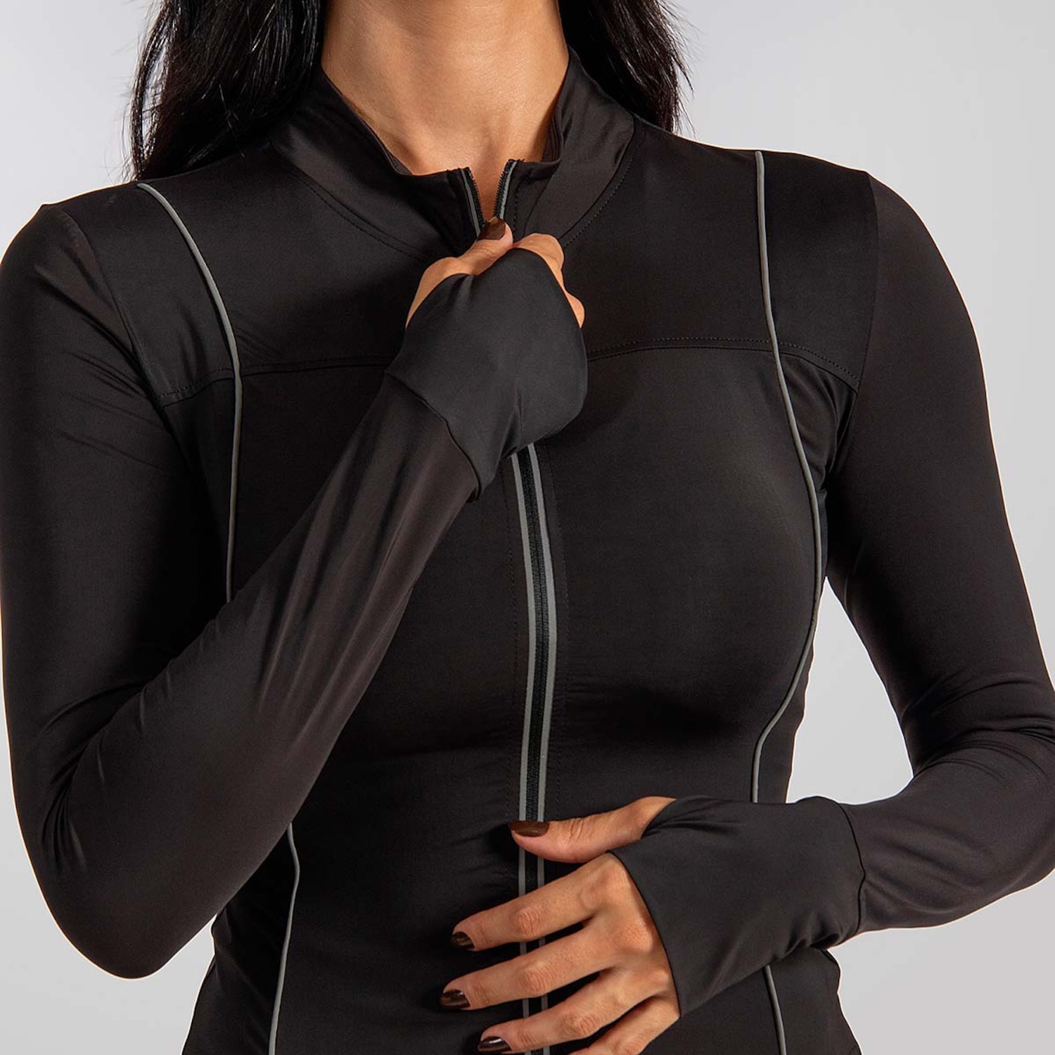 Jaqueta Feminina Sport Fitness Academia Preta Alma Genius - Foto 4
