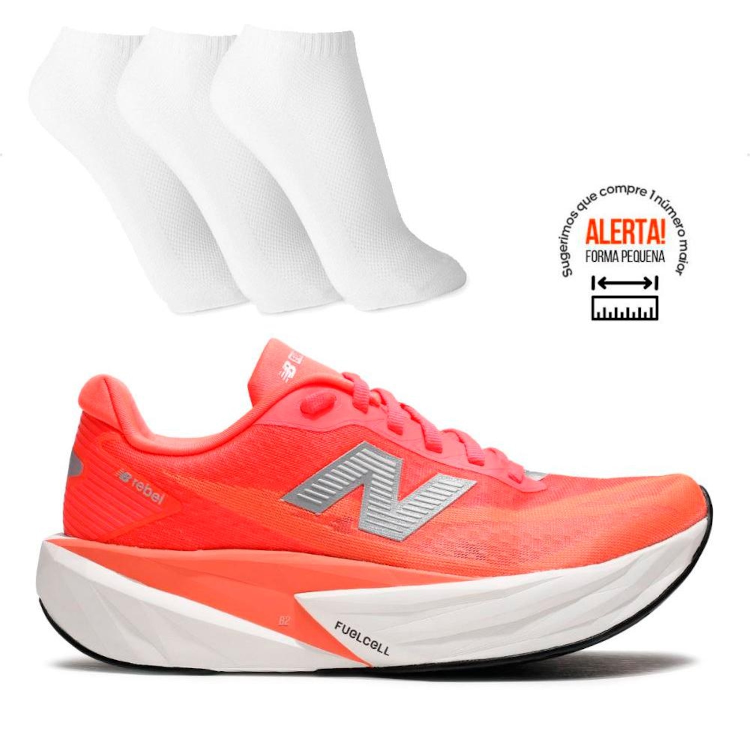 Tênis Feminino New Balance Fuelcell Rebel V5 + 3 Pares de Meias - Foto 1
