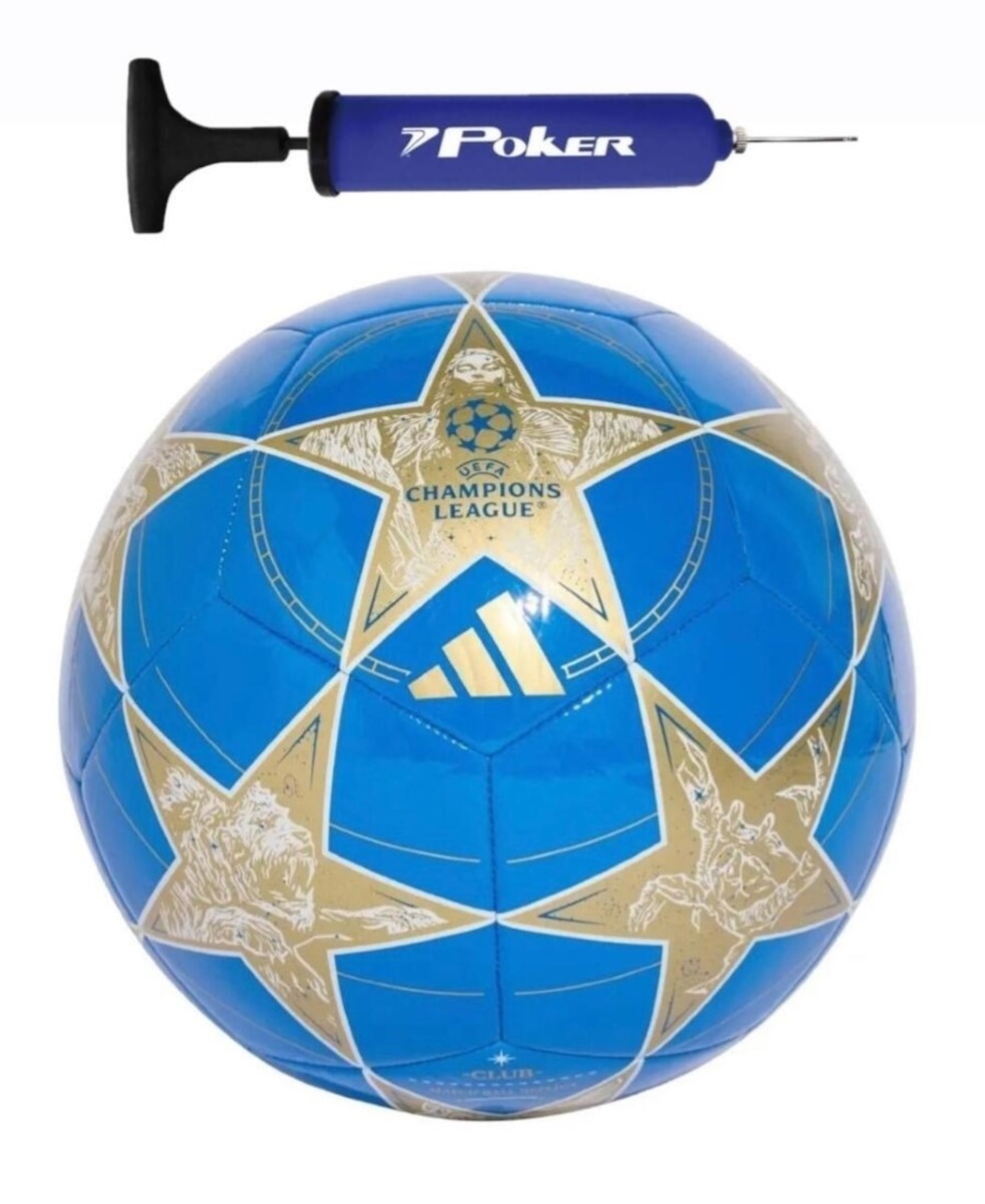 Kit Bola de Futebol de Campo Adidas UCL Champions League Club + Bomba de Ar - Foto 1