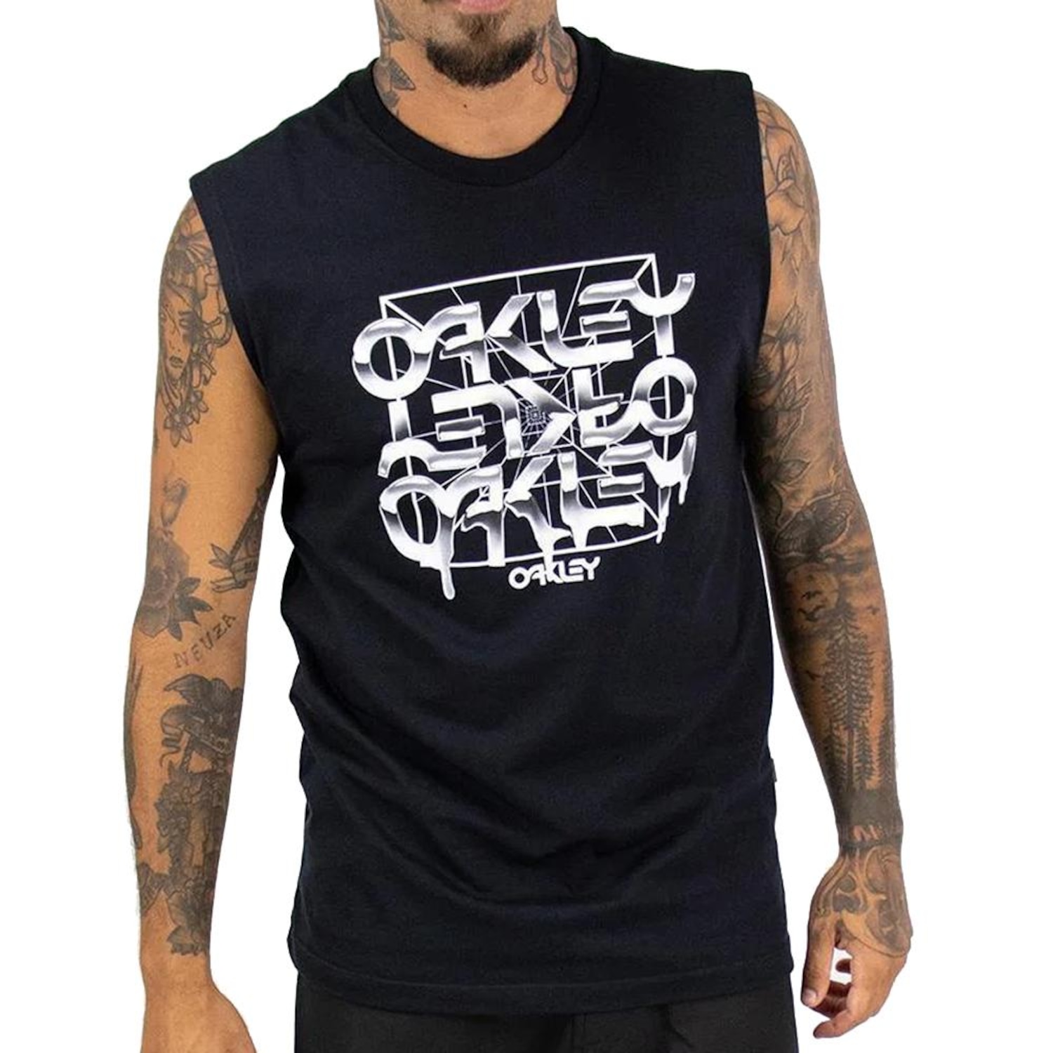 Camiseta Regata Oakley B1B Melted Metal SM26 Masculina - Foto 1