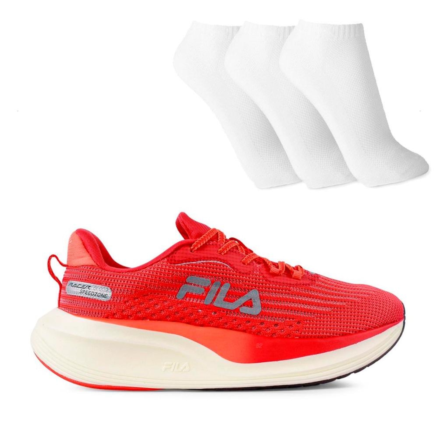 Tênis Fila Racer Speedzone Feminino + 3 Pares de Meias - Foto 1