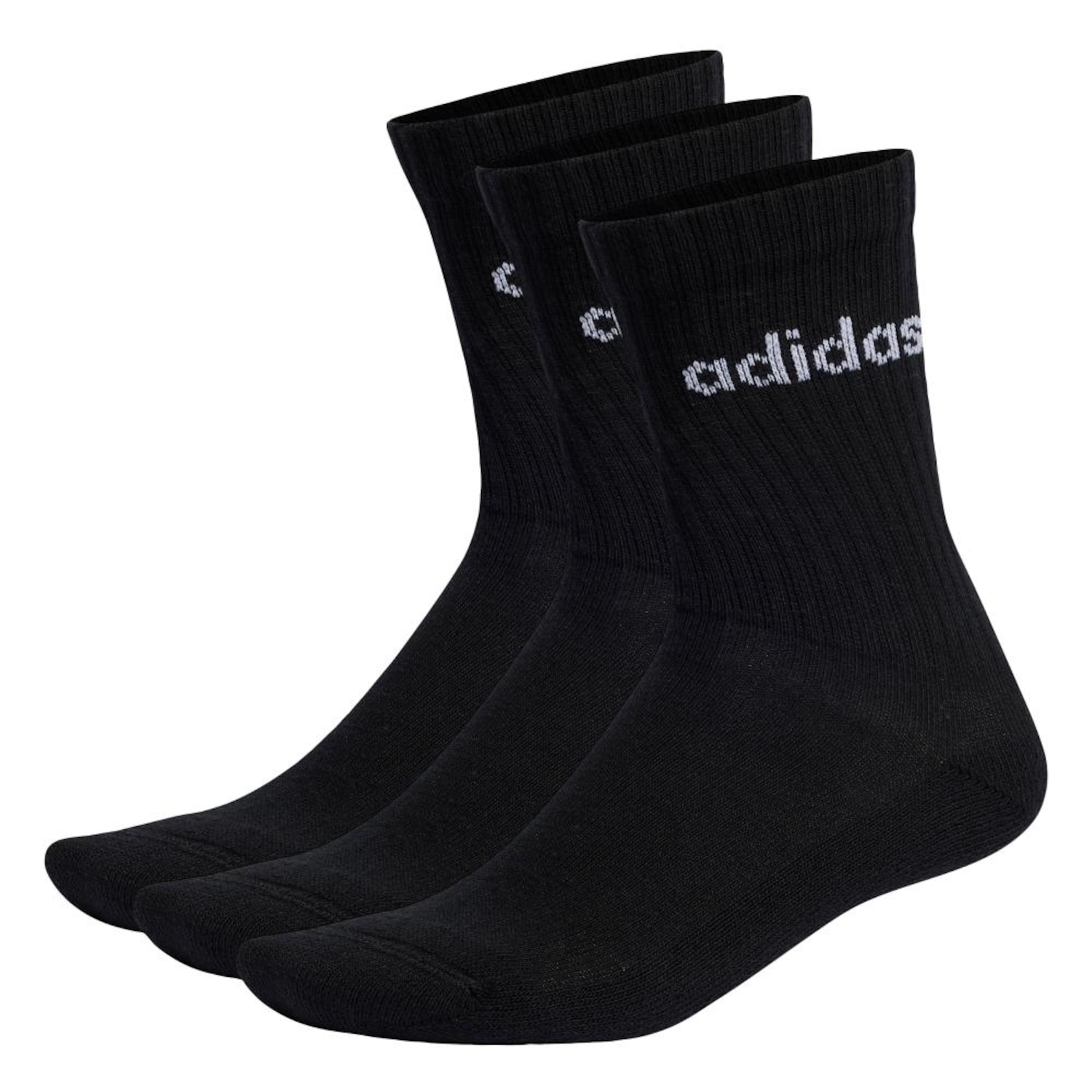 Meia adidas Unissex C Lin Crew - 3 Pares - Foto 1