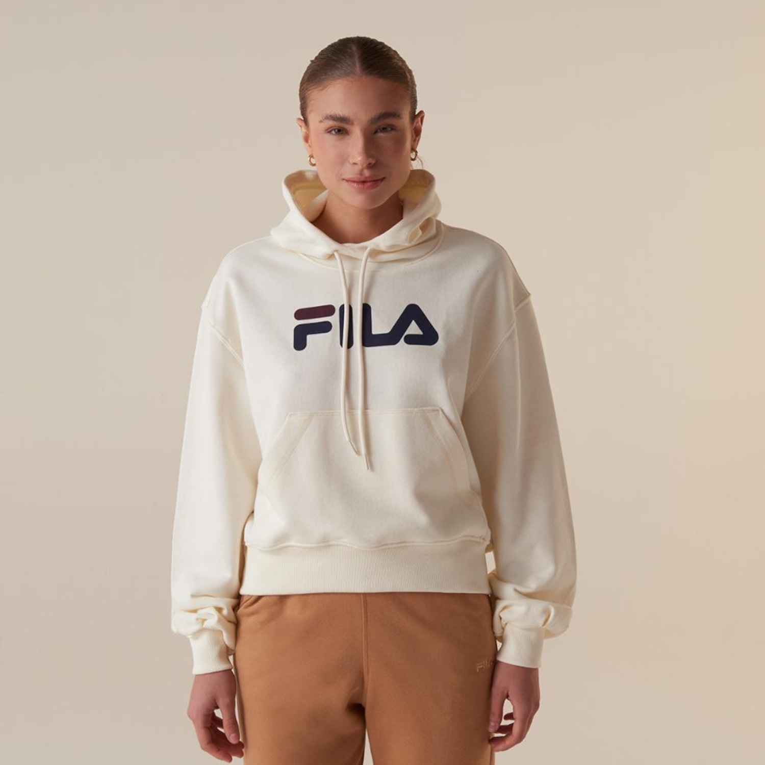 Blusão Feminino Fila com Capuz Comfort Letter - Foto 1