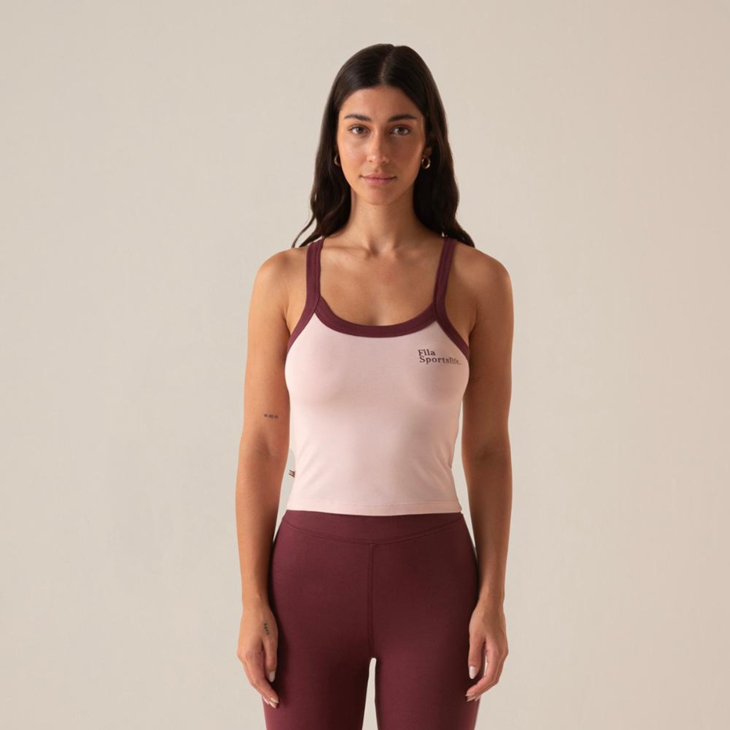 Camiseta Regata Fila Ribbed Letter Retro Feminina - Foto 1