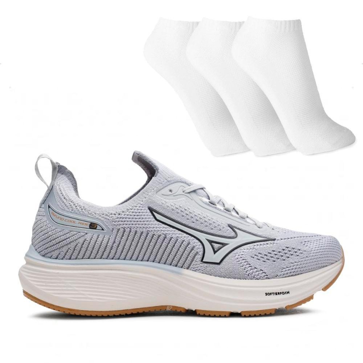 Tênis Masculino Mizuno Cool Ride 3 + 3 Pares de Meias - Foto 1