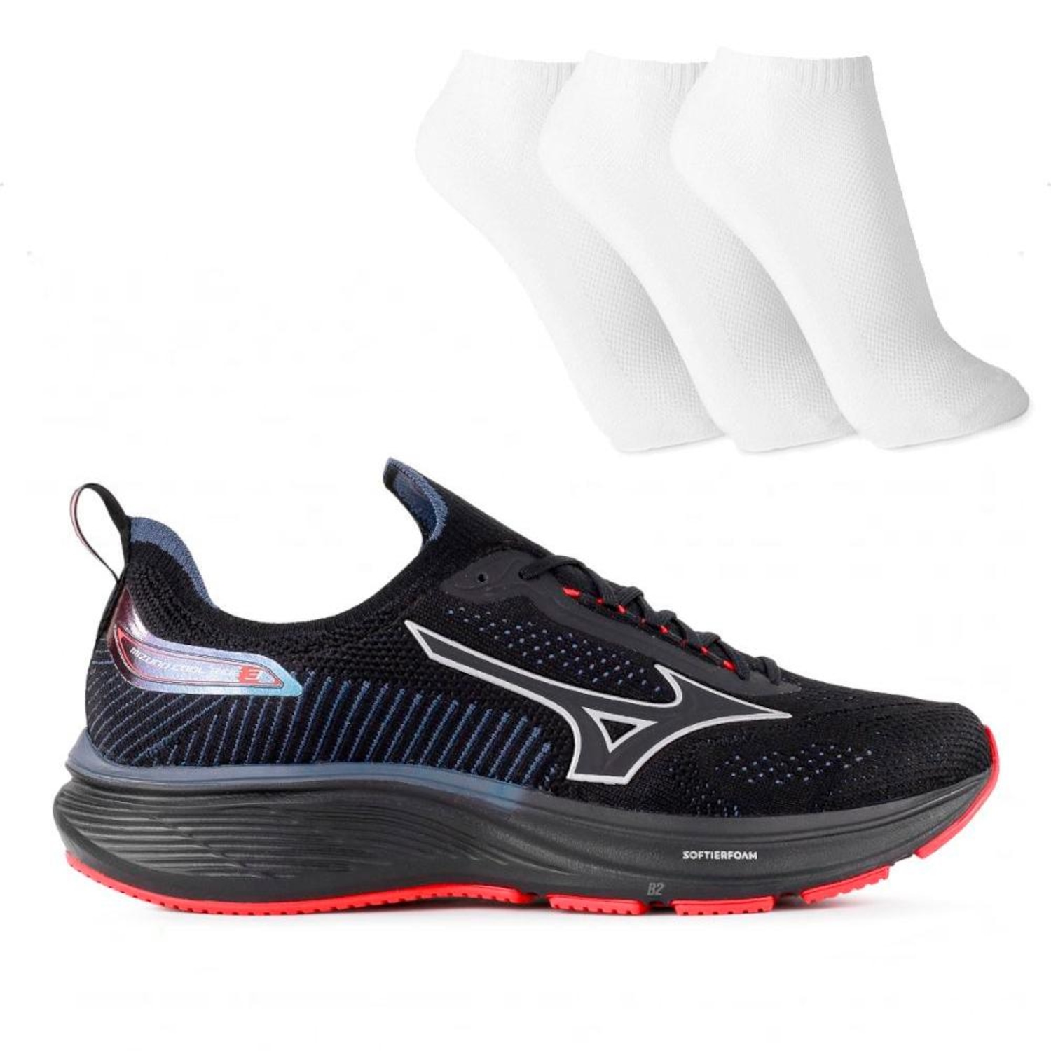 Tênis Masculino Mizuno Cool Ride 3 + 3 Pares de Meias - Foto 1
