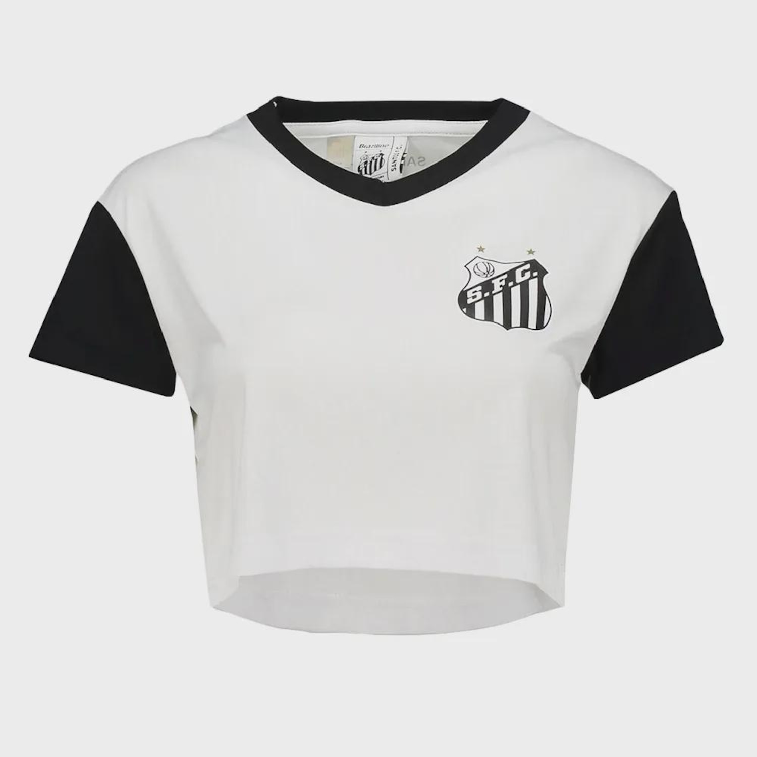Camiseta Cropped Braziline Santos Movimentar Feminina - Foto 1