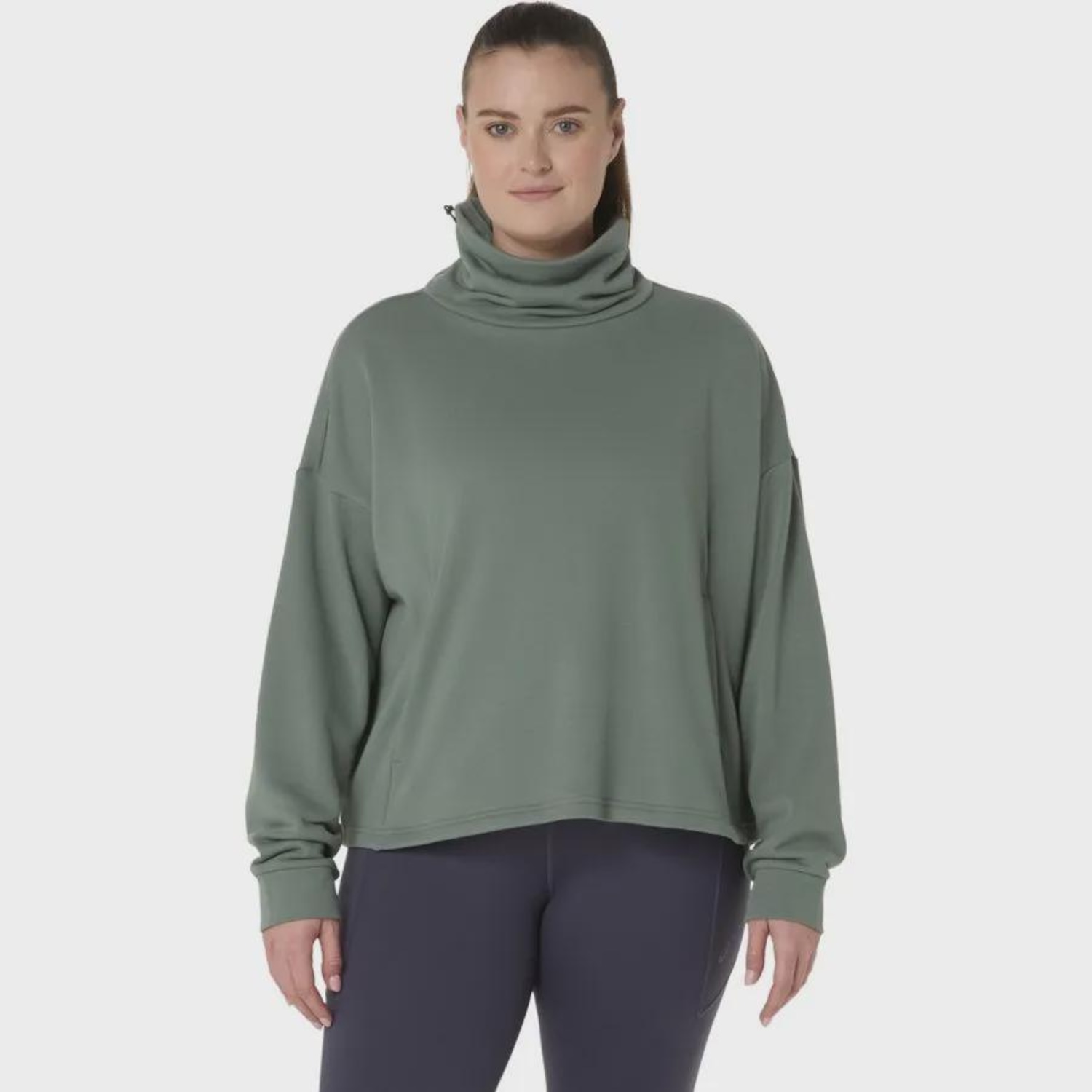 Blusão ASICS Nagino French Terry Gola Alta - Feminino - Foto 1