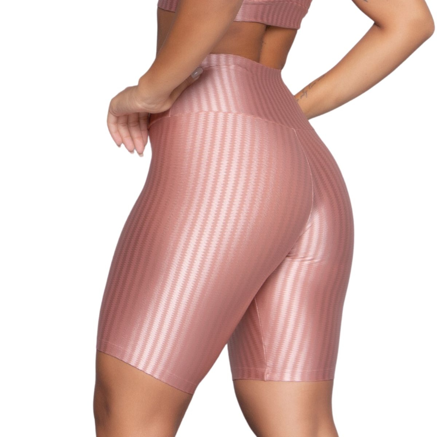 Bermuda Fitness New Zig 3D Vekyo Poliamida Cós Alto - Moda Feminina - Foto 3