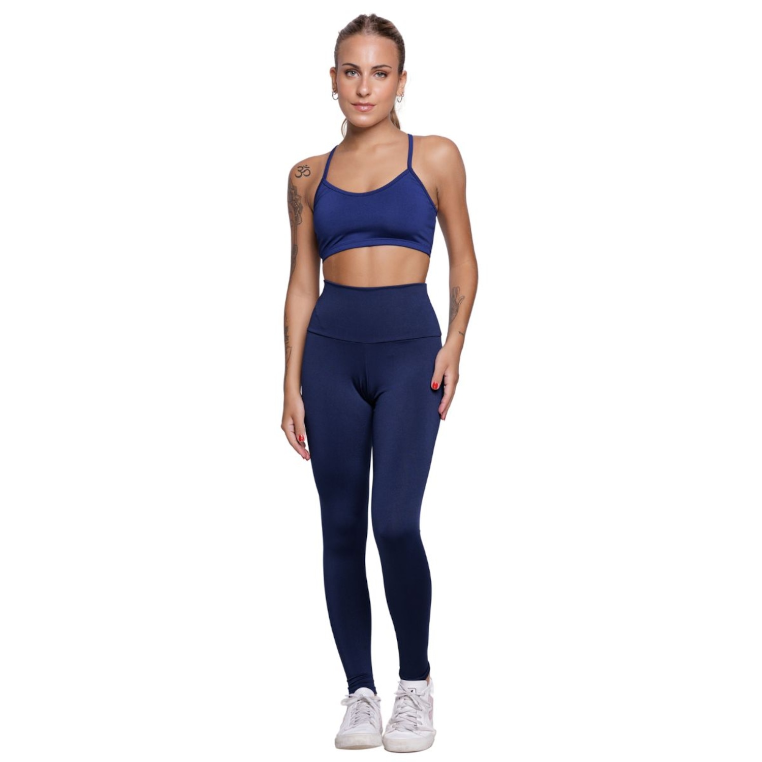 Conjunto Top Alça Fina e Calça Suplex Vekyo Moda Fitness Feminina - Foto 1