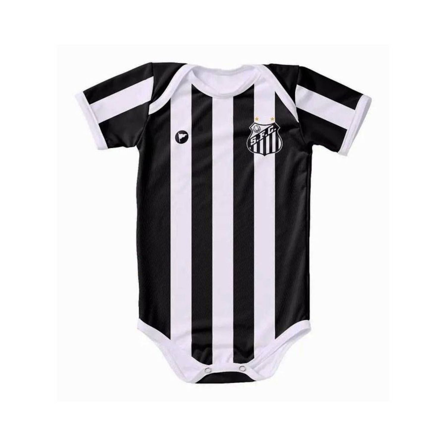 Body Infantil Torcida Baby Santos Listrado Proteção UV - Foto 1
