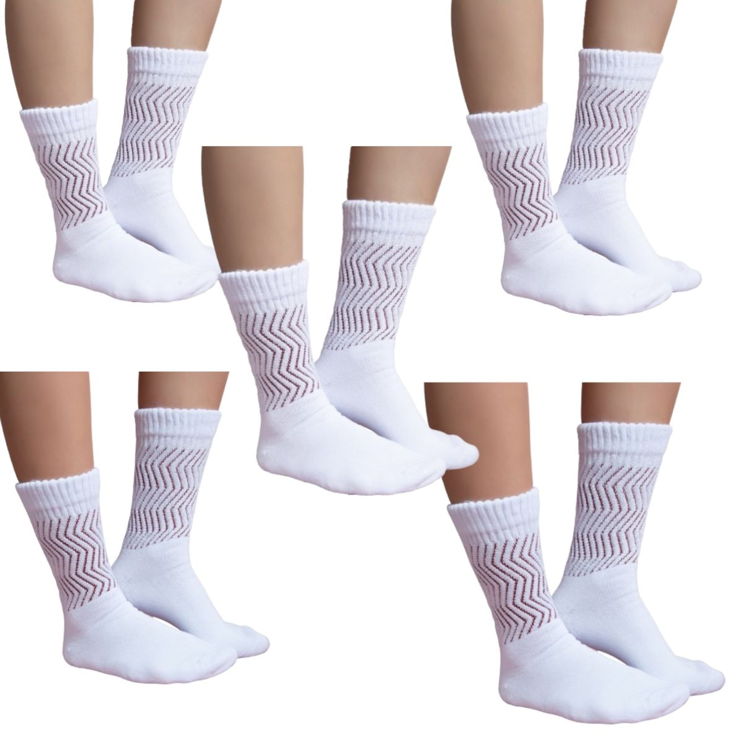 Kit 5 Pares de Meião Cano Alto Academia Vekyo Meia Aeróbica Fitness - Foto 1