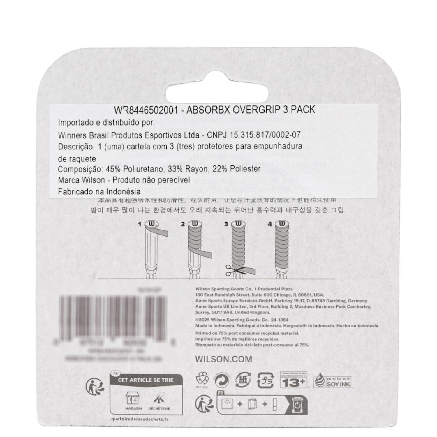 Overgrip Wilson Absorbx com 03 Unidades - Foto 3