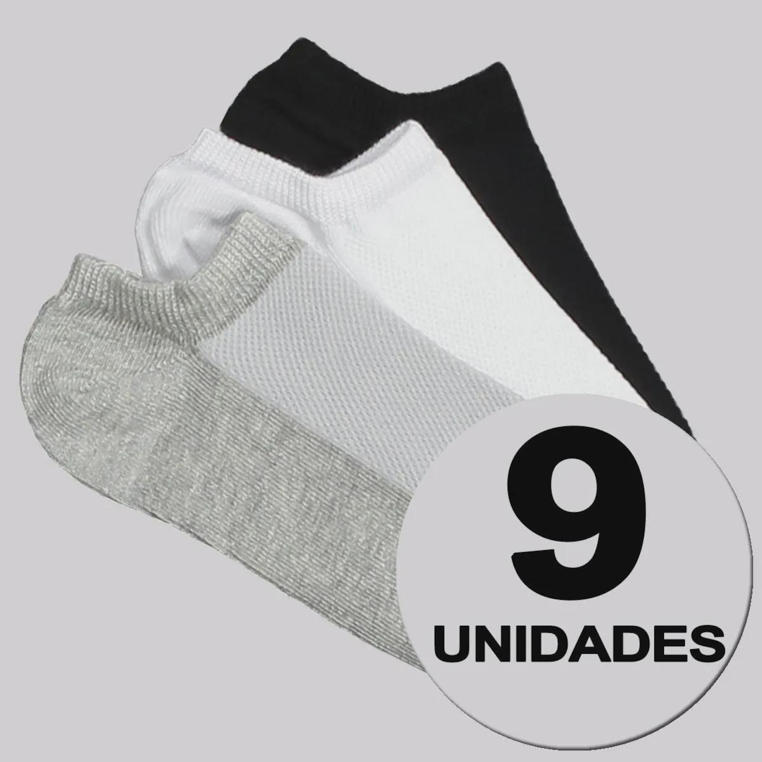 Kit Meia Selene 9 Pares Sapatilha Feminino - Foto 1