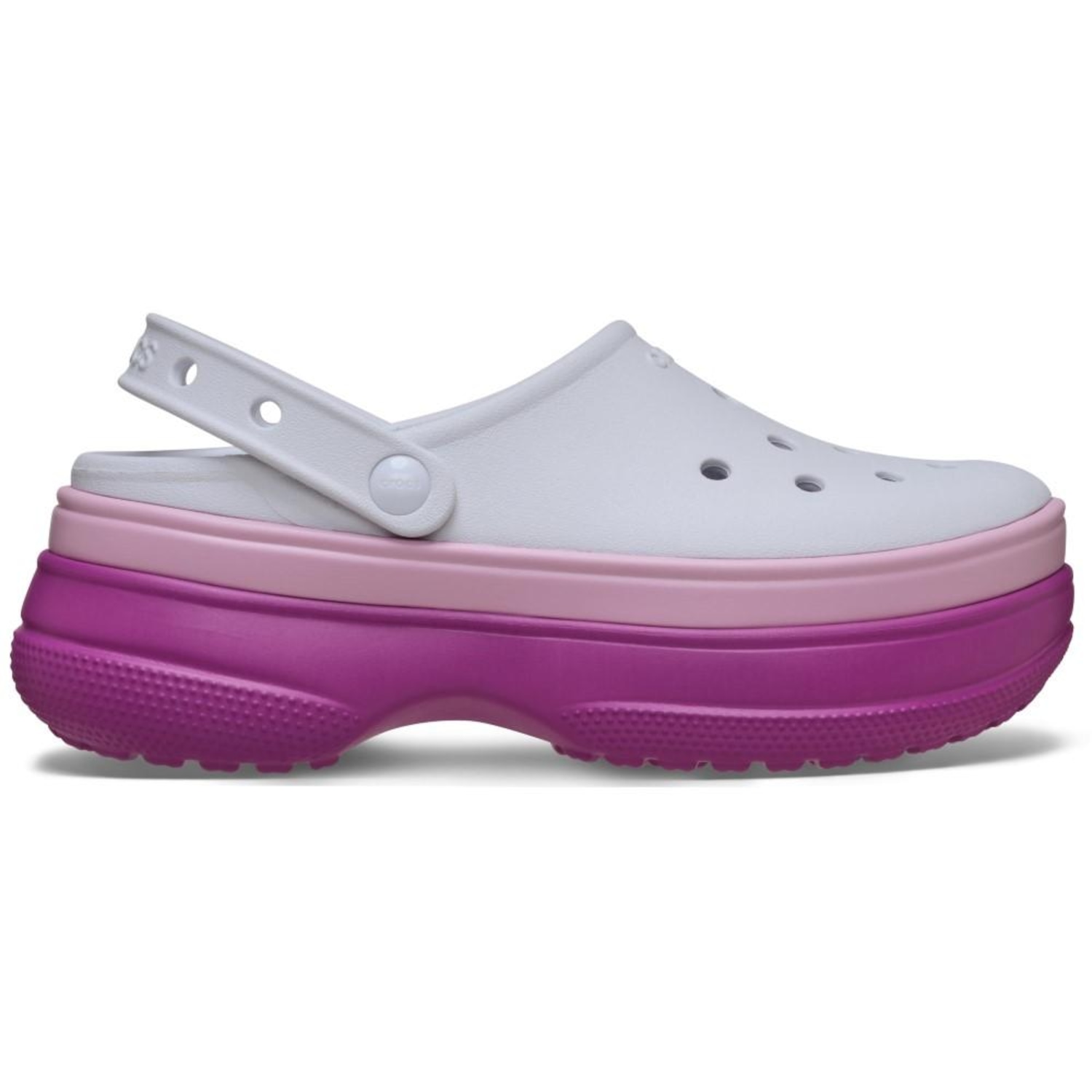 Sandália Feminina Crocs Stacked Clog Grapeberry - Foto 1